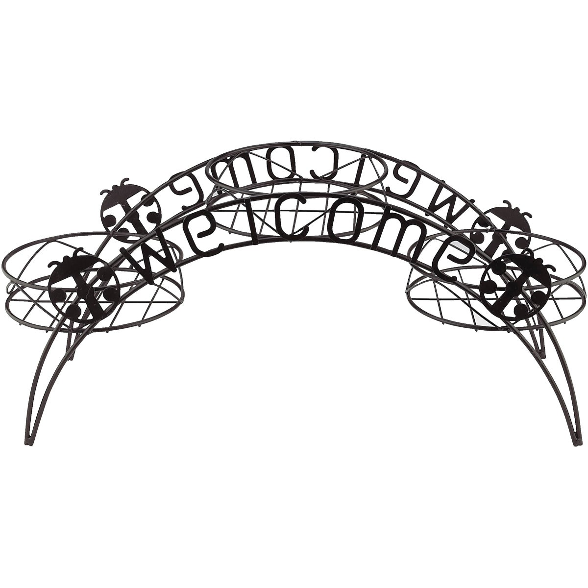 Best Garden Black Epoxy-Coated Steel 11 In. H. Welcome Plant Stand Image 4