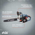 Senix 4QL 16 In. 46cc Gas Powered Chainsaw Image 2