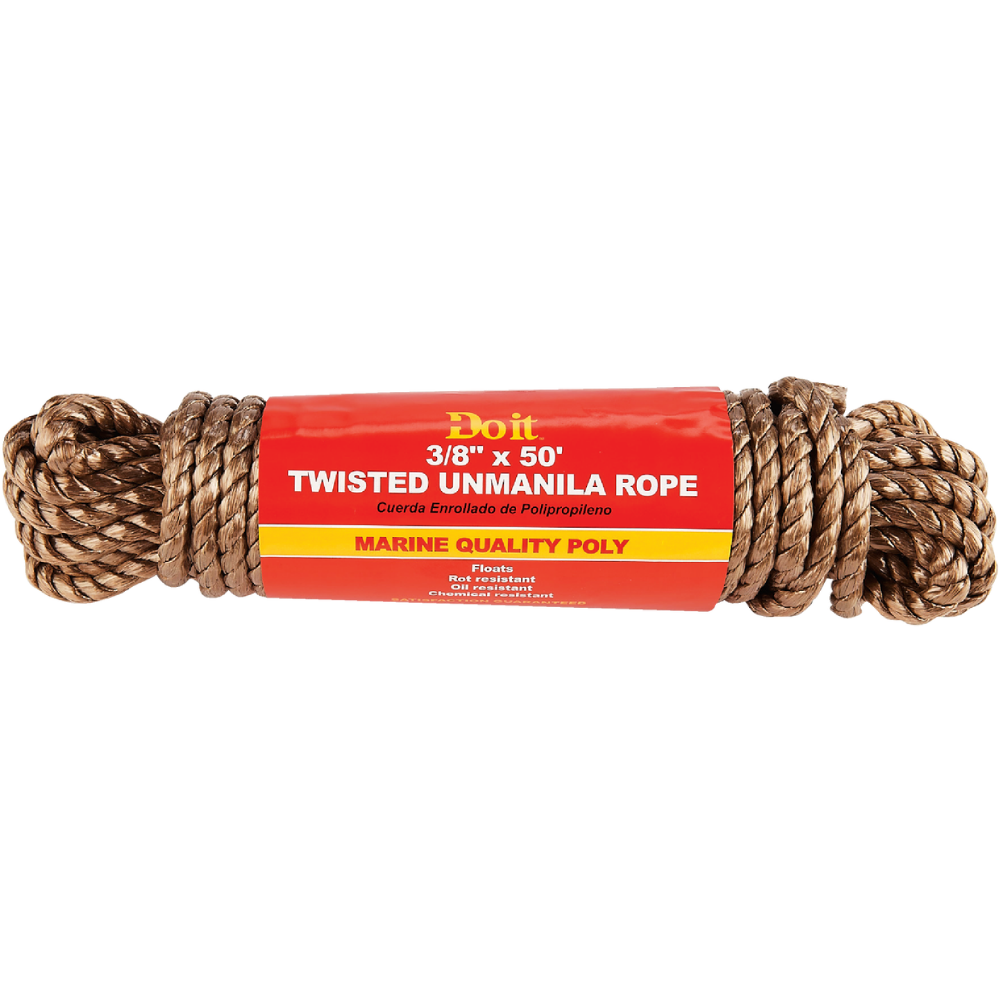 Do it Best 3/8 In. x 50 Ft. Natural Twisted Unmanila Polypropylene Packaged Rope Image 2