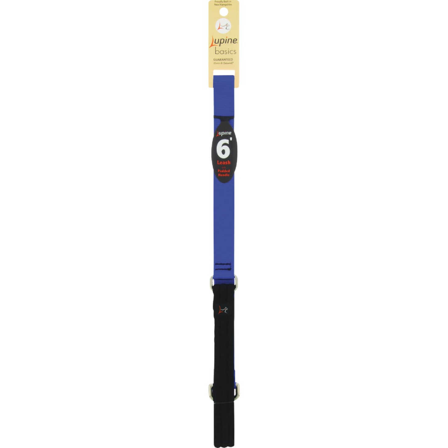 Lupine 1 In. x 6 Ft. Traditional Solid Blue Dog Leash Image 1