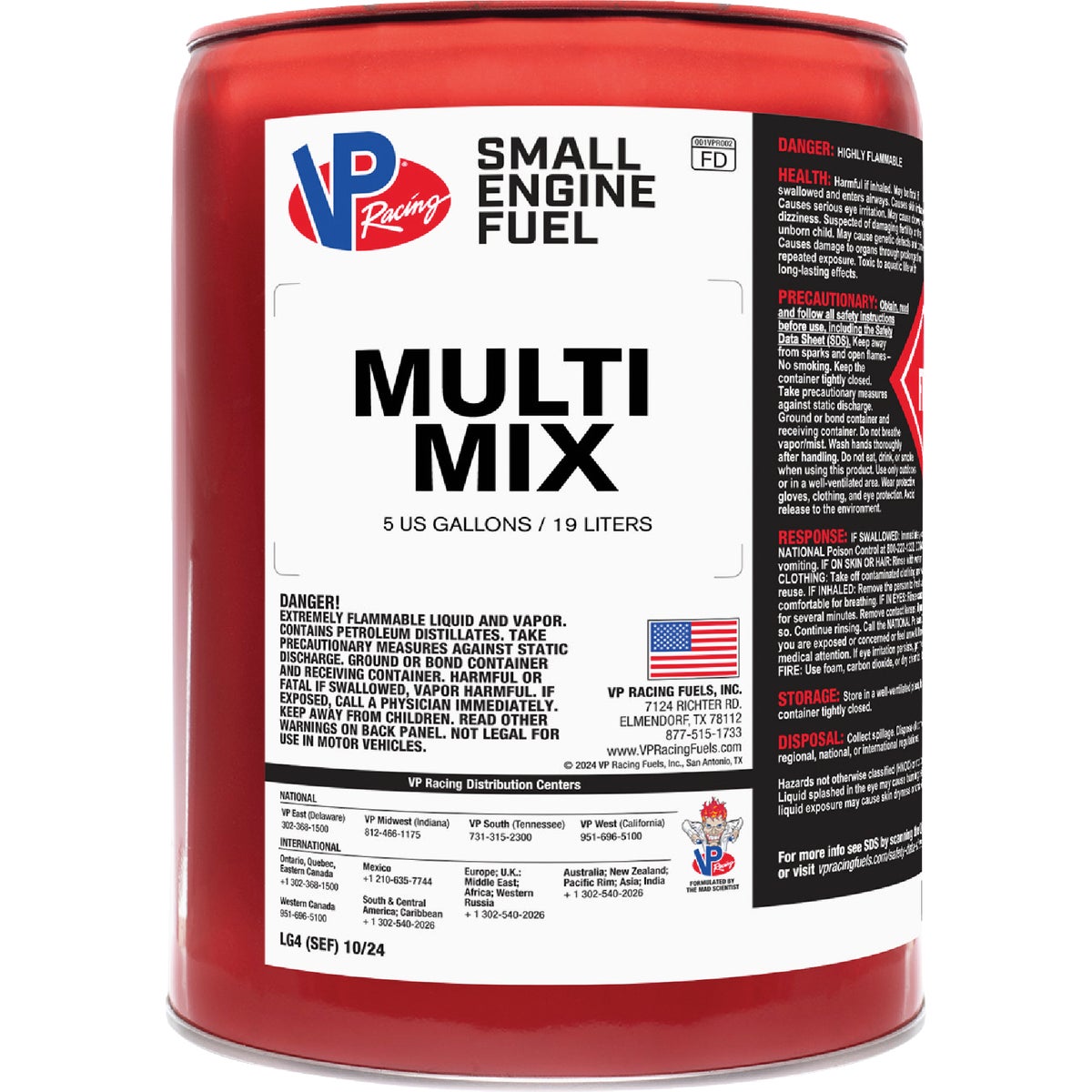 VP Racing Fuels 5 Gal. 40:1/50:1 Ethanol-Free Multi-Mix Gas & Oil Pre-Mix