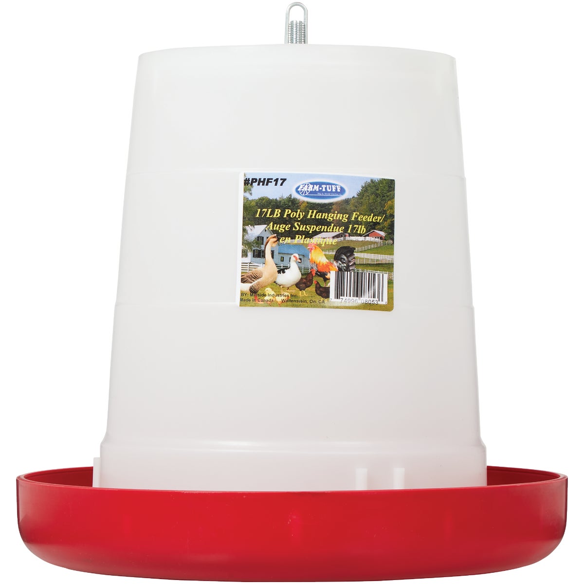 Farm-Tuff 17 Lb. Capacity Hanging Plastic Poultry Feeder Image 2
