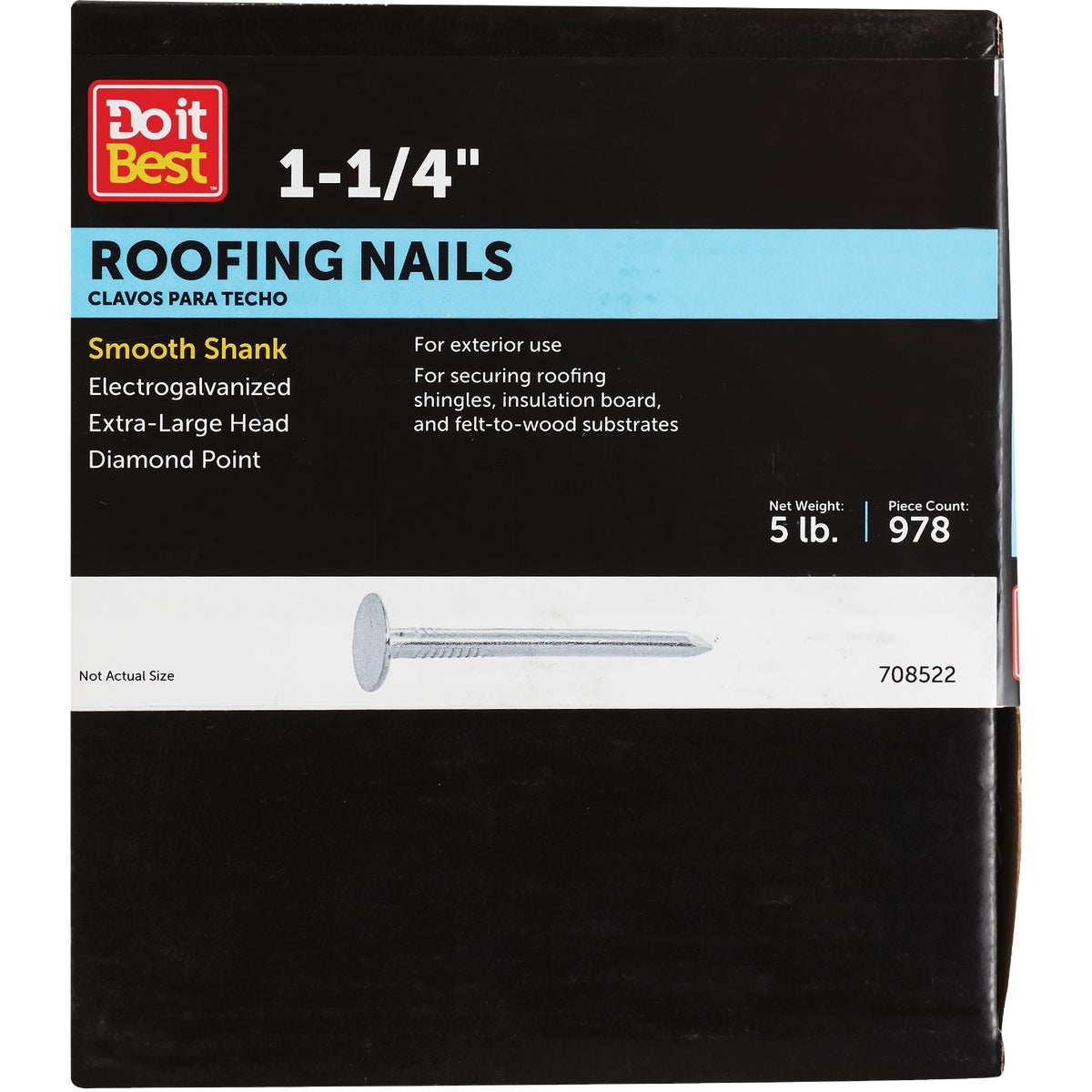 Do it 1-1/4 In. 11 ga Electrogalvanized Roofing Nails (1090 Ct., 5 Lb.) Image 1