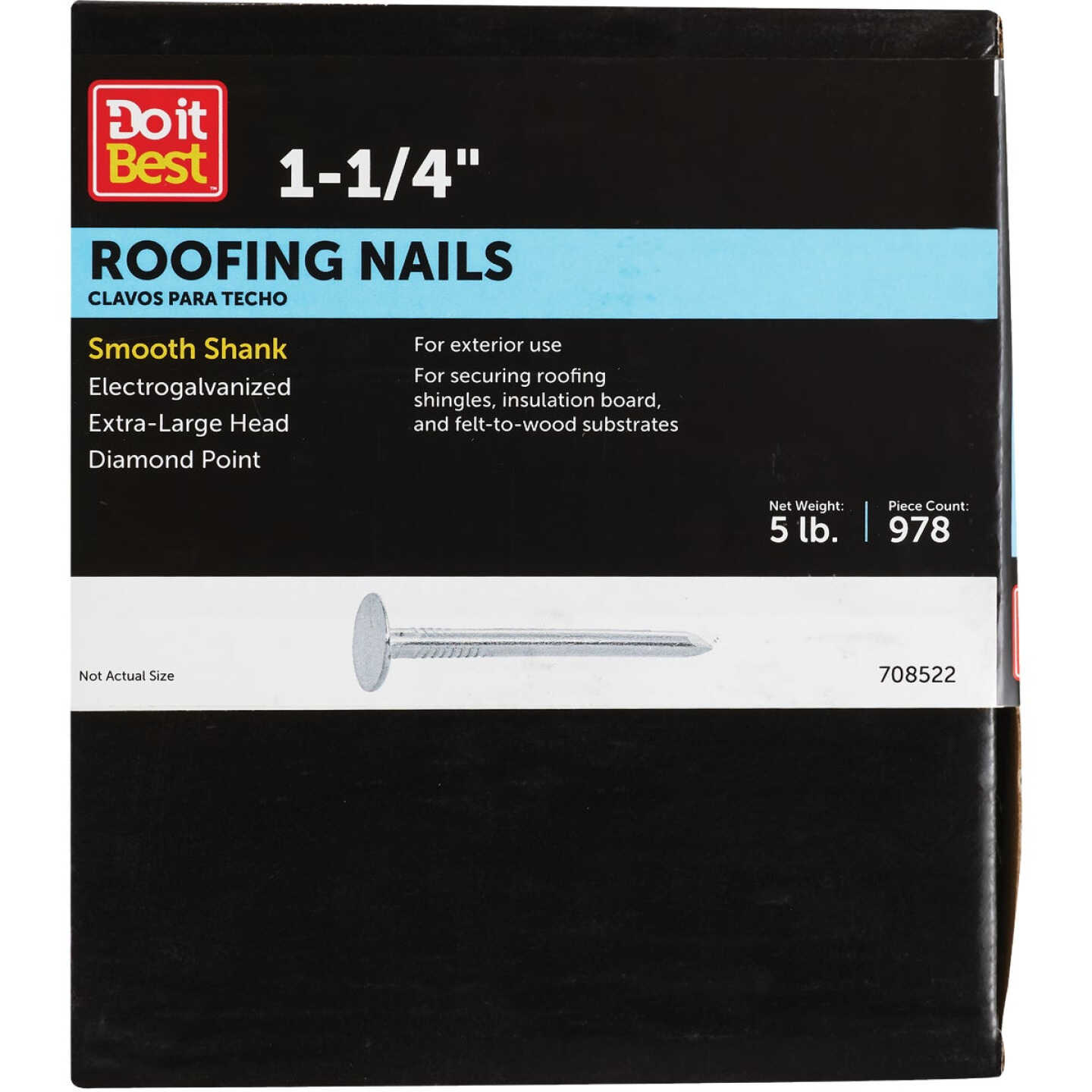 Do it 1-1/4 In. 11 ga Electrogalvanized Roofing Nails (1090 Ct., 5 Lb.) Image 1