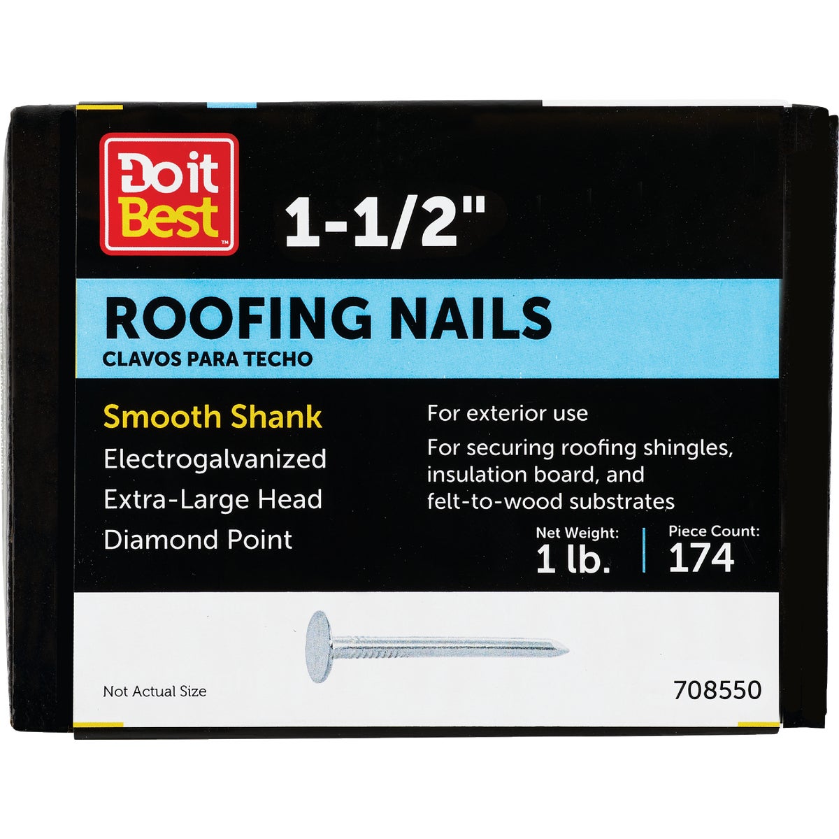 Do it 1-1/2 In. 11 ga Electrogalvanized Roofing Nails (186 Ct., 1 Lb.) Image 1