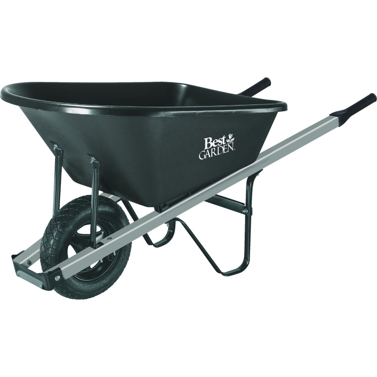 Best Garden 5 Cu. Ft. Poly Wheelbarrow With Steel Handles