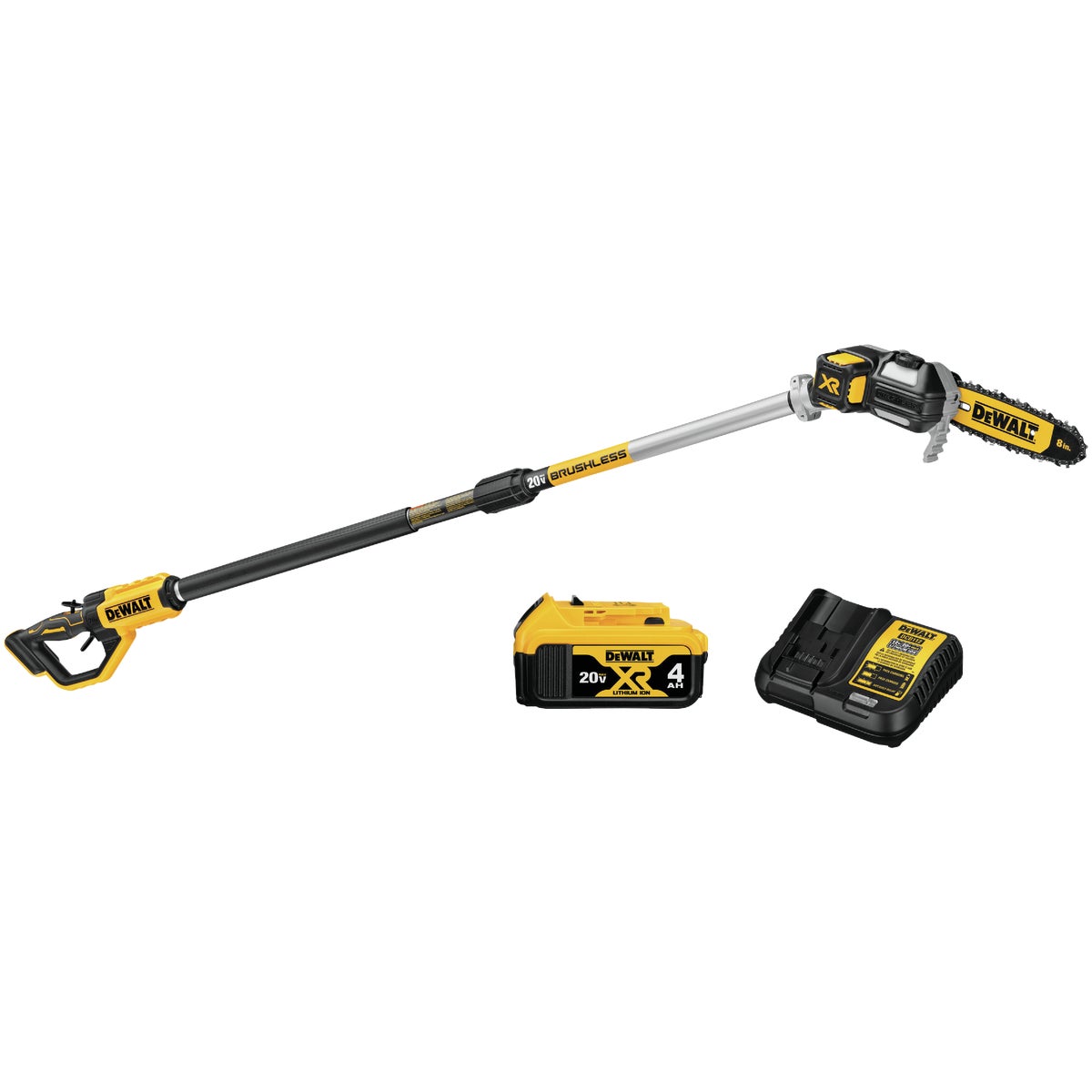 DEWALT 20V MAX XR Brushless Cordless Pole Saw Kit with 5.0 Ah Battery & Charger