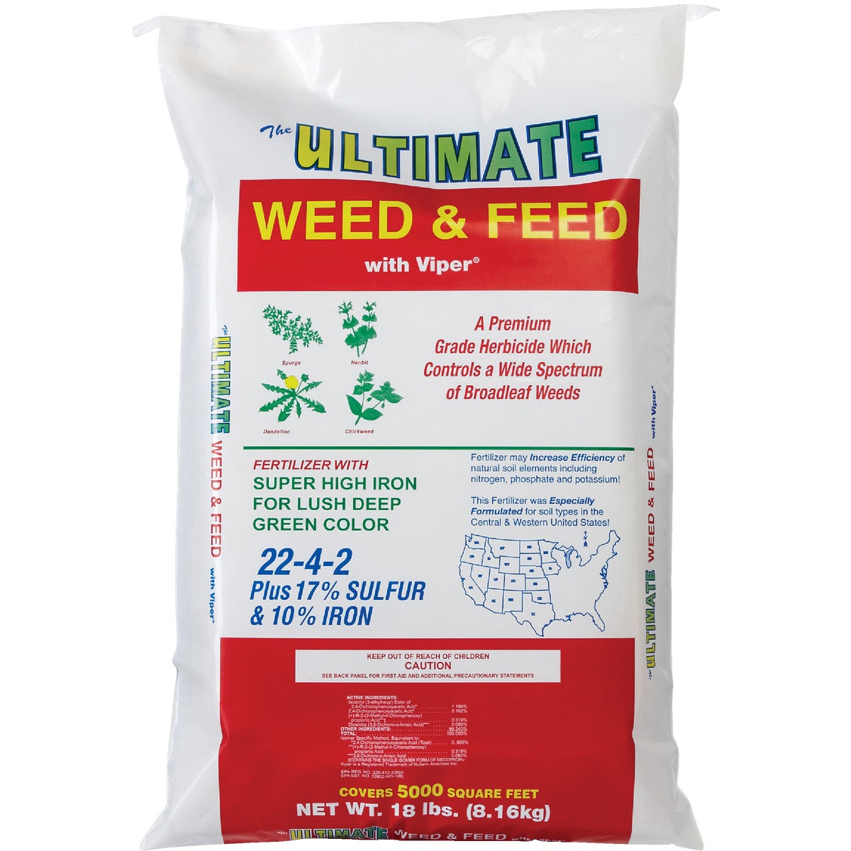 Ultimate Weed & Feed 18 Lb. 5000 Sq. Ft. 22-4-2 Lawn Fertilizer with Weed Killer Image 2