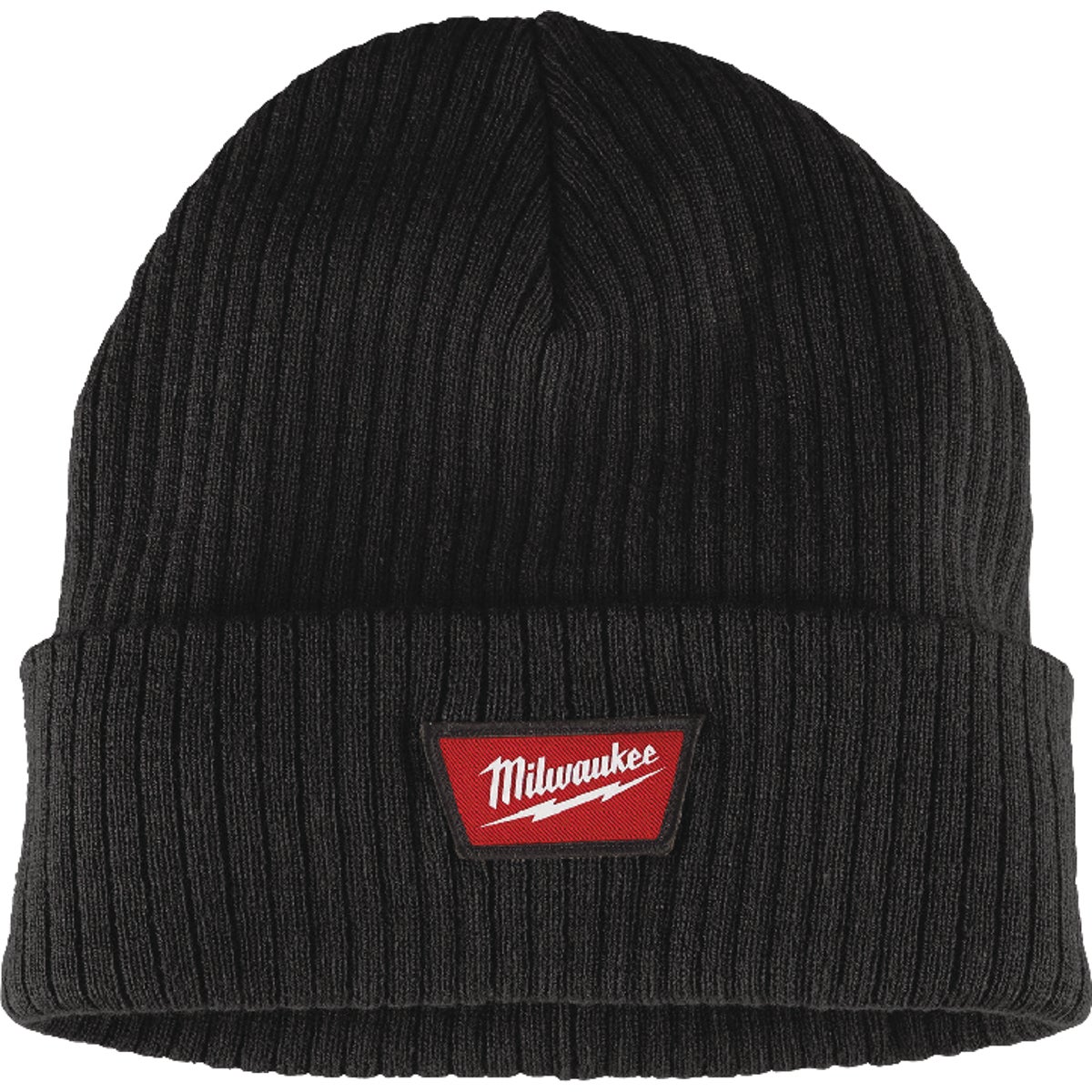 Milwaukee Black Cuffed Beanie Rib-Knit Acrylic Sock Cap