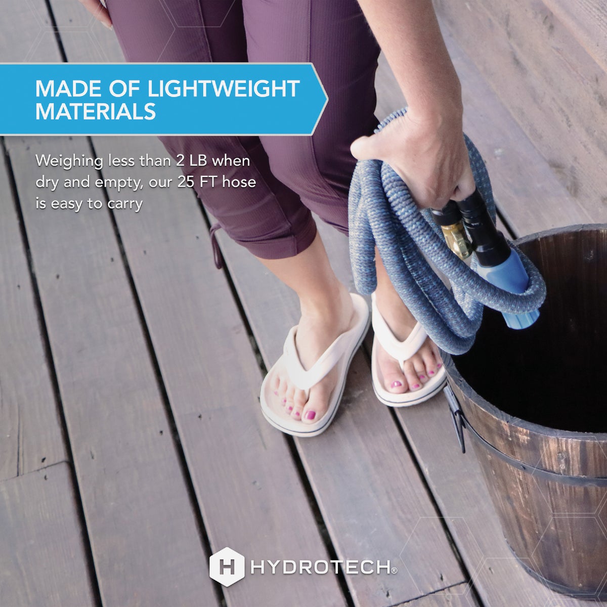 Hydrotech 5/8 In. x 25 Ft. Expandable Burst Proof Hose - Blue Image 6