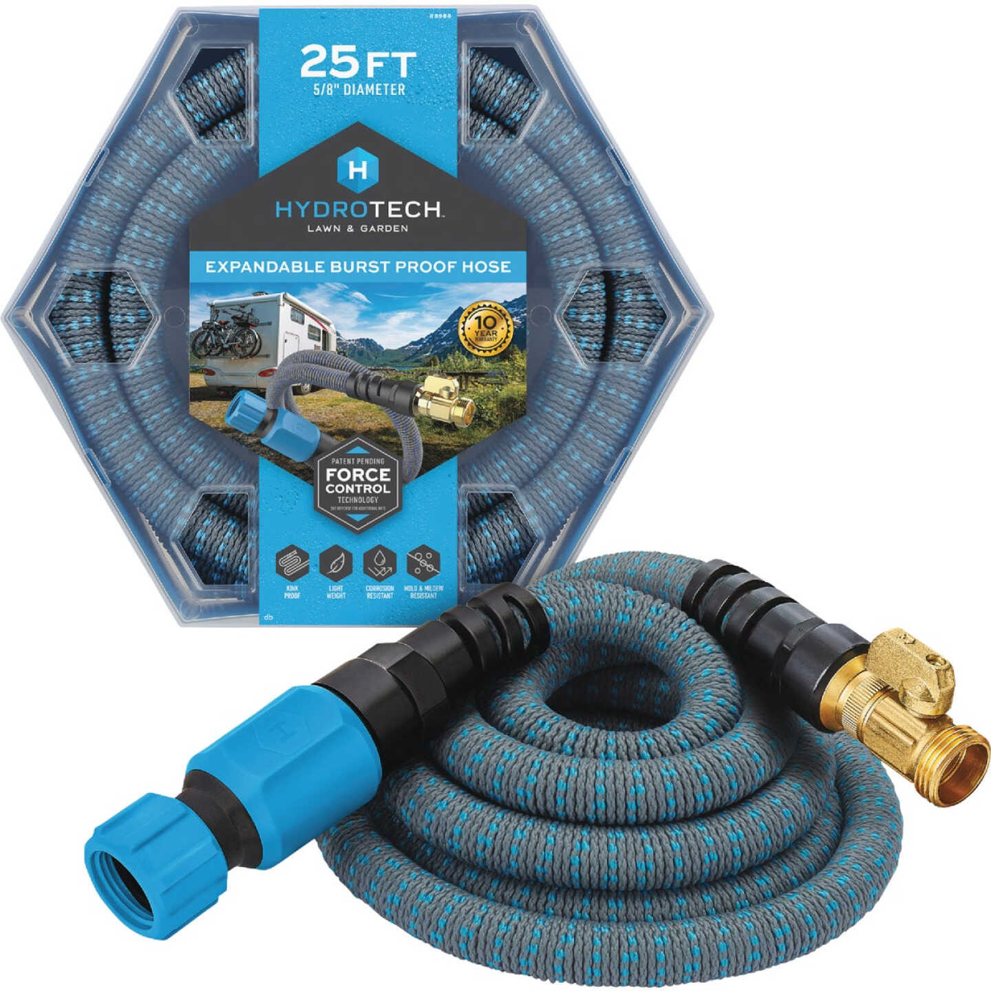 Hydrotech 5/8 In. x 25 Ft. Expandable Burst Proof Hose - Blue Image 1