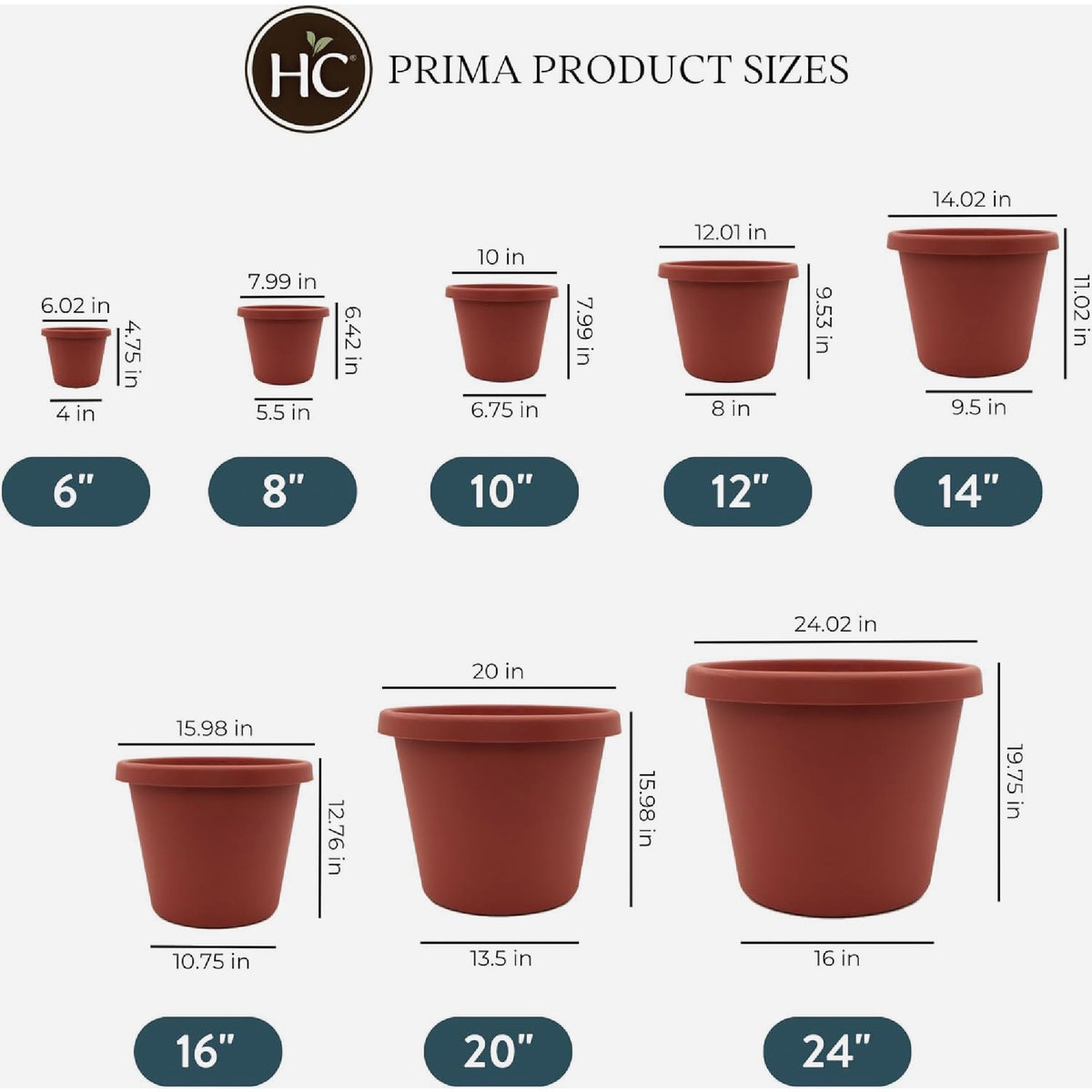 HC Companies 6 In. Warm Gray Classic Planter Image 5