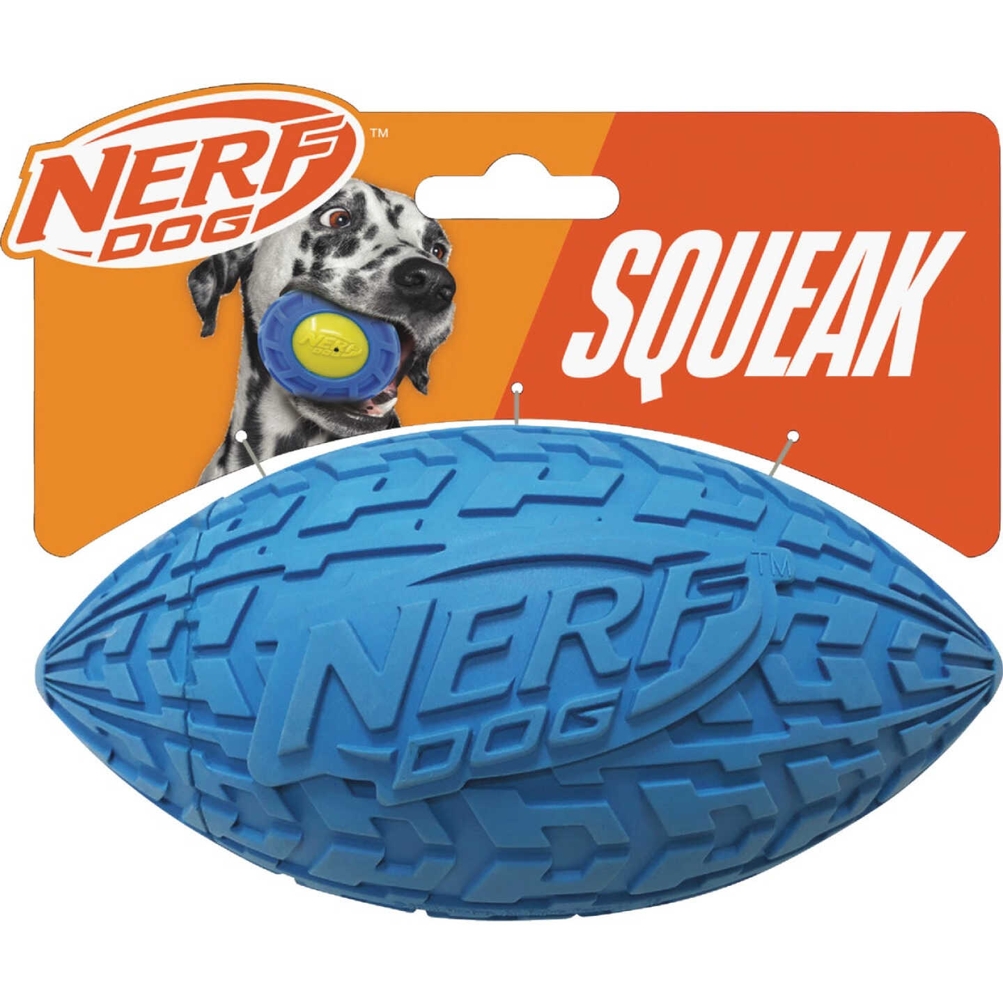Nerf Dog 6 In. Rubber Tire Squeak Football Image 1