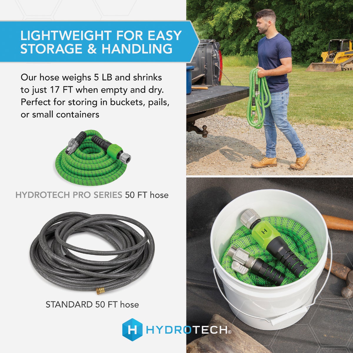 Hydrotech 3/4 In. Dia. x 50 Ft. Green Expandable Burst Proof Hose Image 6