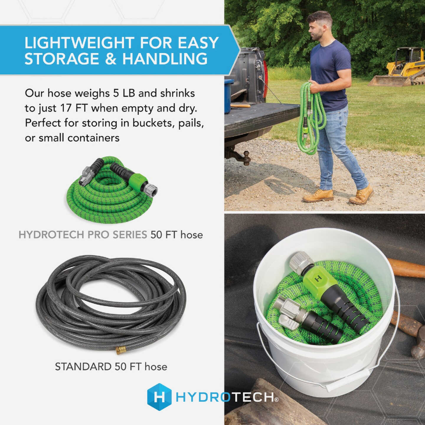 Hydrotech 3/4 In. Dia. x 50 Ft. Green Expandable Burst Proof Hose Image 6