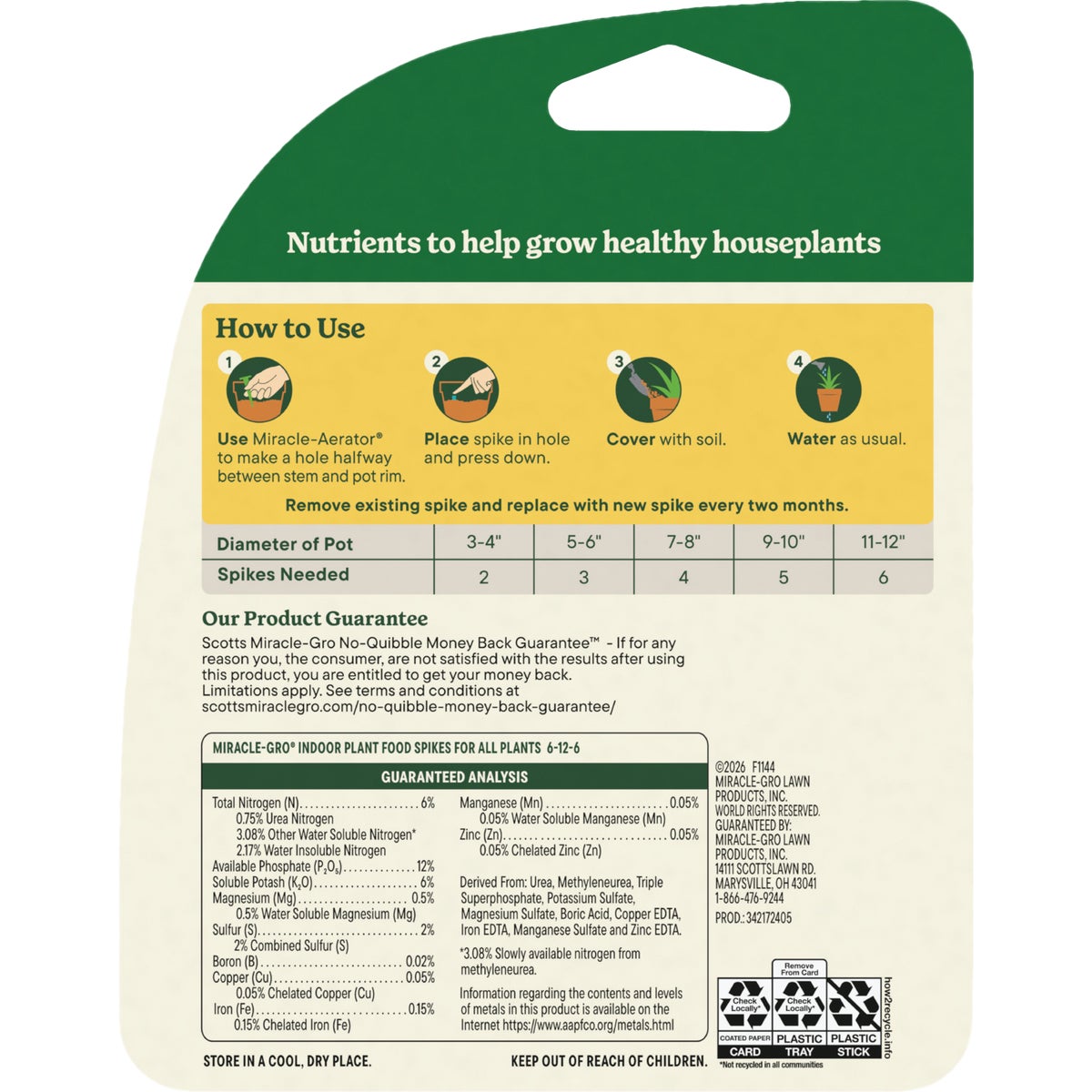 Miracle-Gro Indoor Plant Food Spikes For All Plants (24-Pack) Image 2