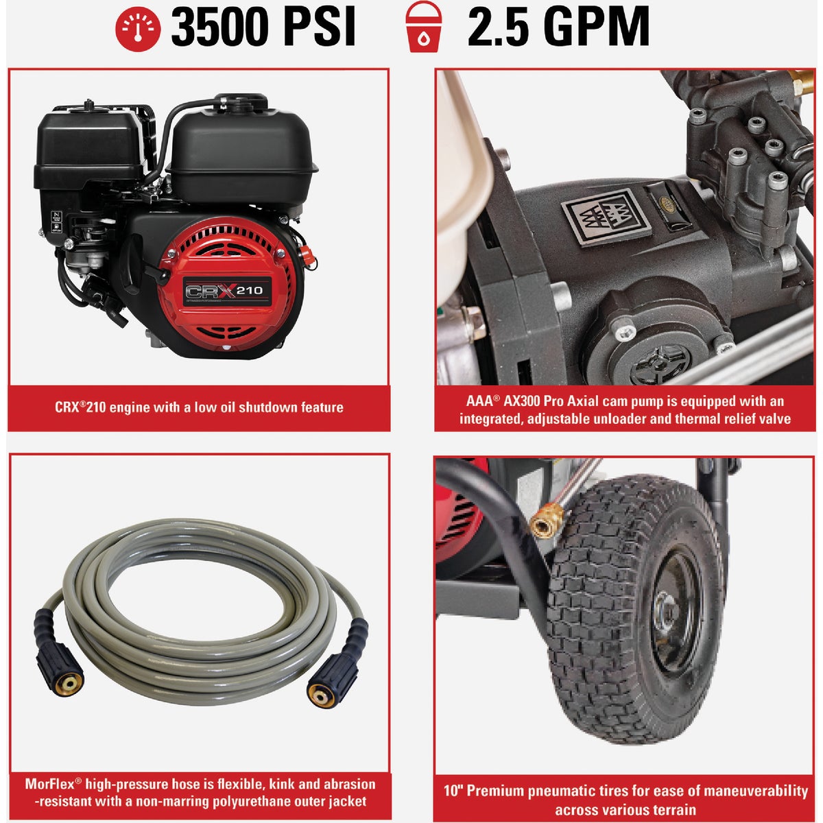 Simpson PowerShot 3500 psi 2.5 GPM Cold Water Professional Gas Pressure Washer Image 4