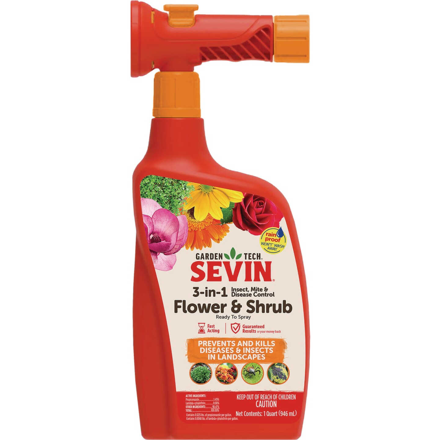 Garden Tech Sevin 32 Oz. Ready to Spray Hose End 3-In-1 Flower & Shrub Insect Killer Image 1
