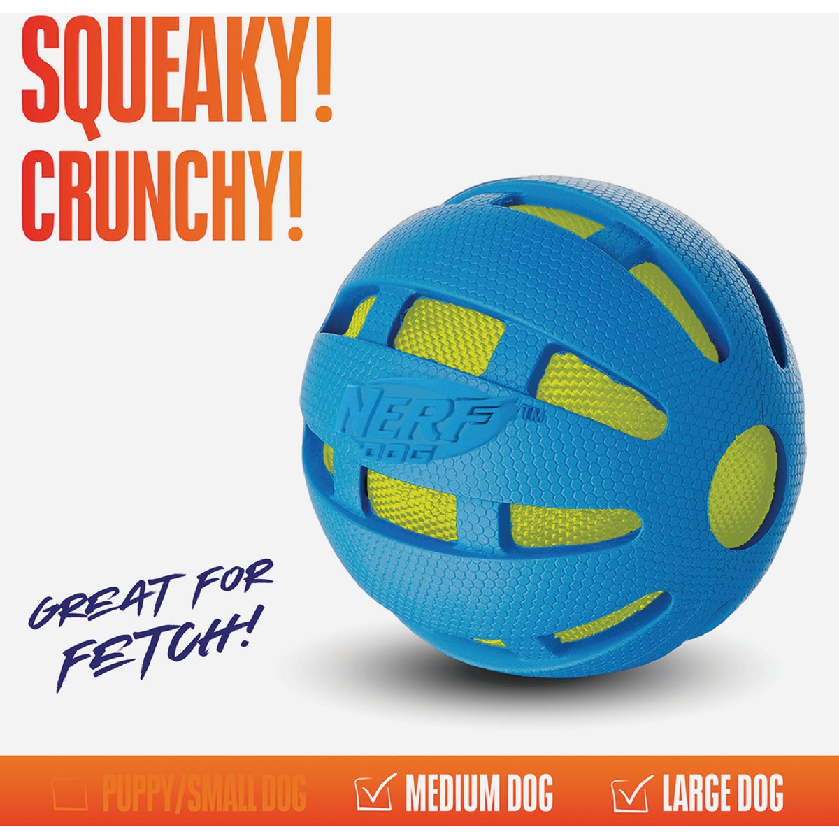 Nerf Dog 3.8 In. Rubber Checker Squeak Crunch Ball Image 2