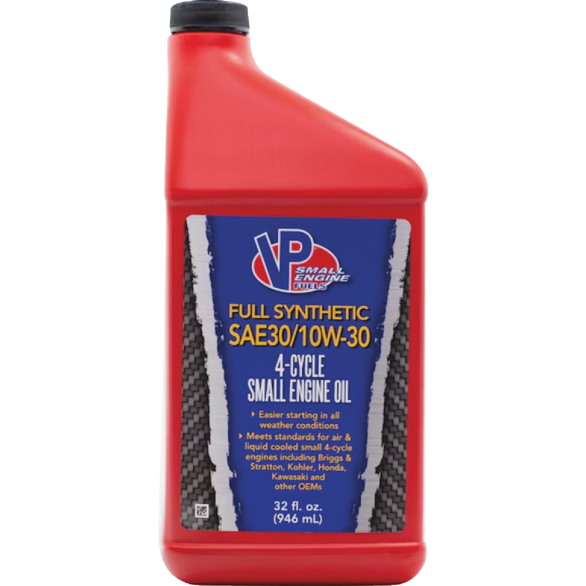 VP Racing Fuels 32 Oz. SAE30/10W30 Full Synthetic 4-Cycle Small Engine Oil Image 3