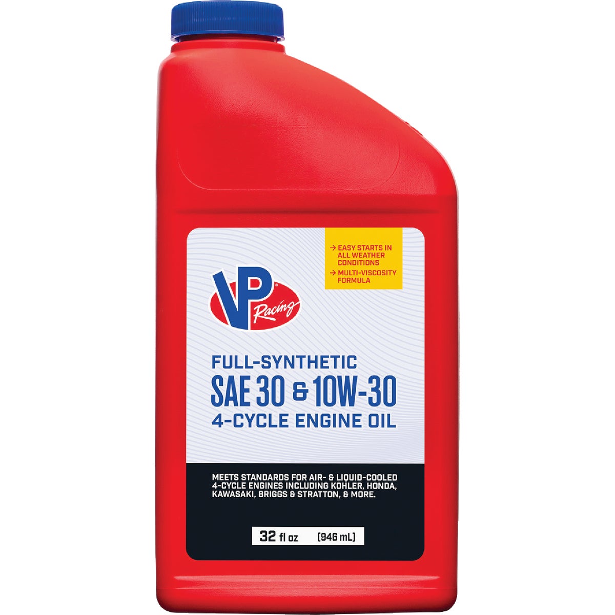 VP Racing Fuels 32 Oz. SAE30/10W30 Full Synthetic 4-Cycle Small Engine Oil Image 1