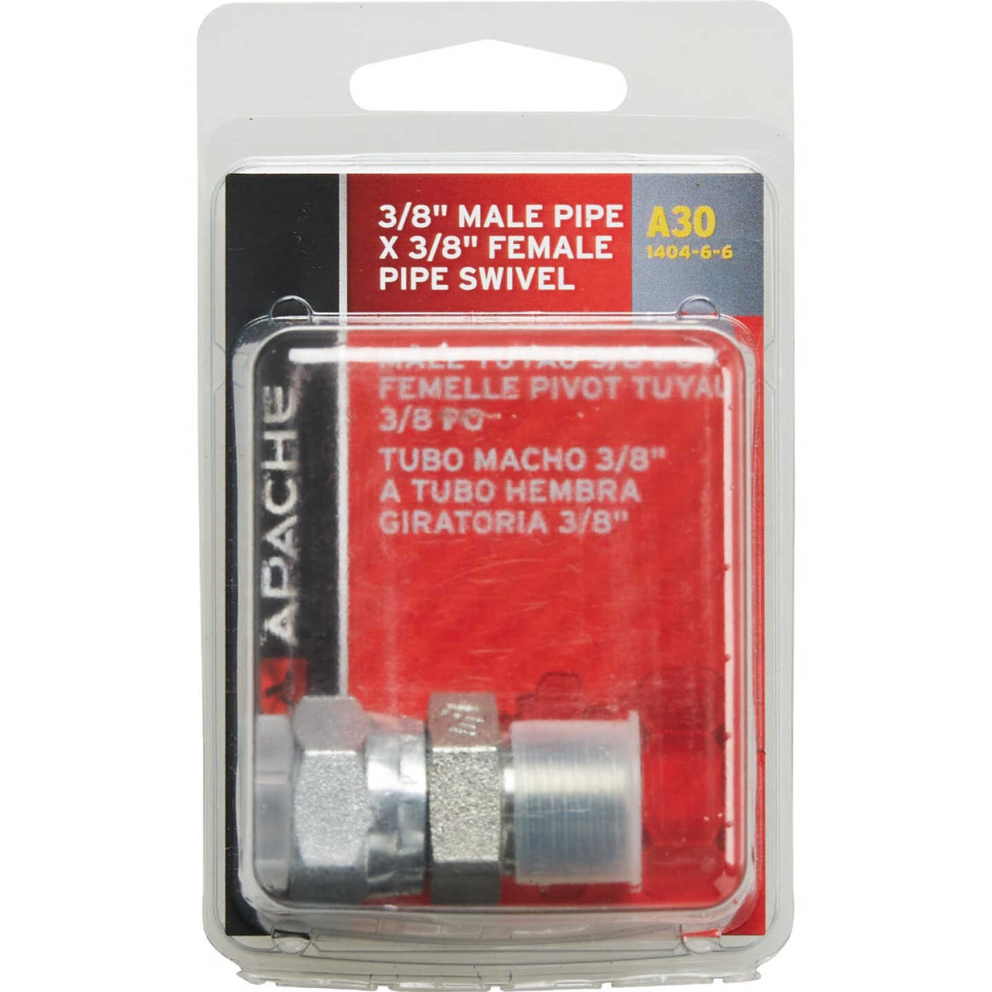 Apache 3/8 In. Male Pipe x 3/8 In. Female Pipe Swivel Hydraulic Hose Adapter Image 2