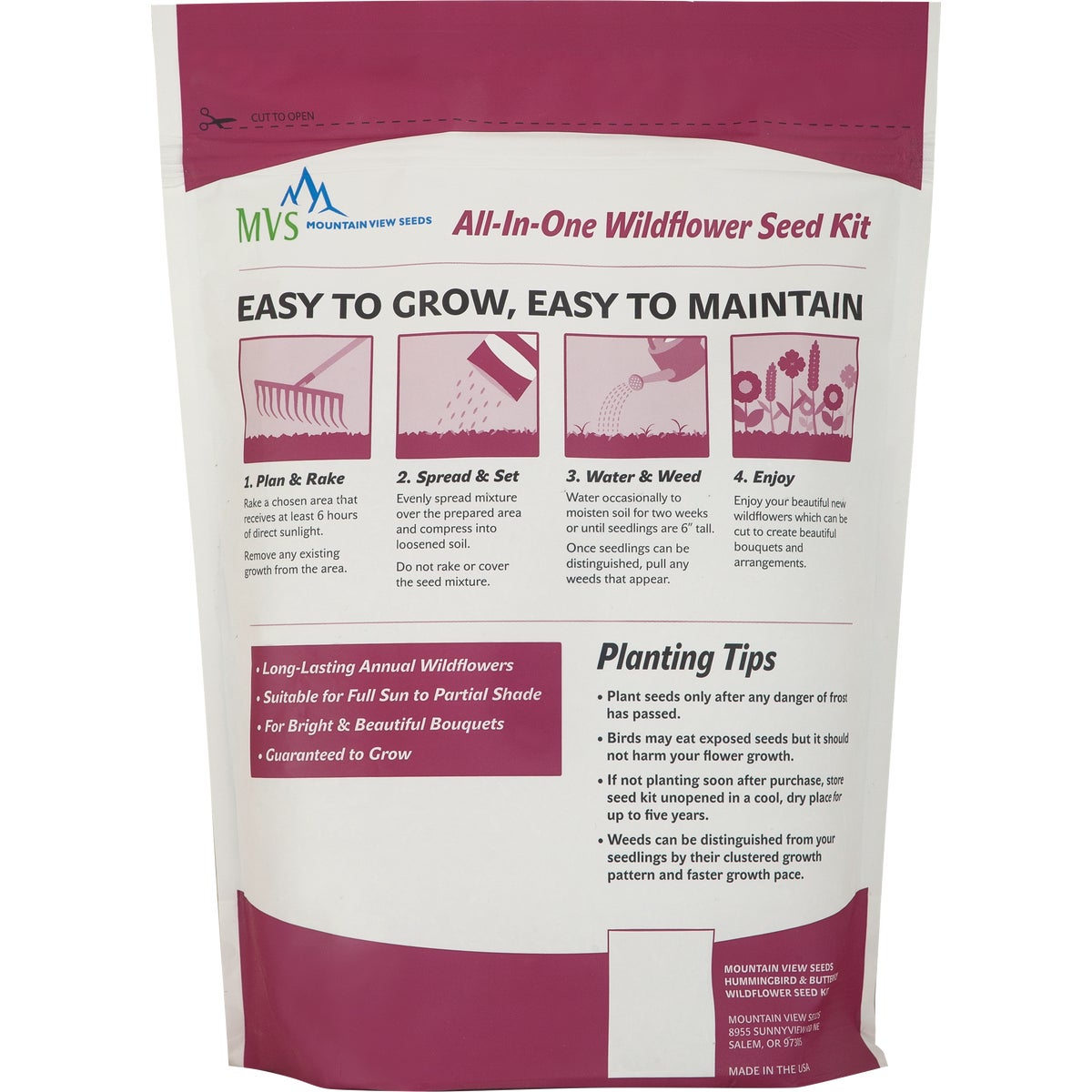 Mountain View Seeds 2 Lb. 700 Sq. Ft. Coverage Hummingbird & Butterfly Wildflower Seed Mix Image 2