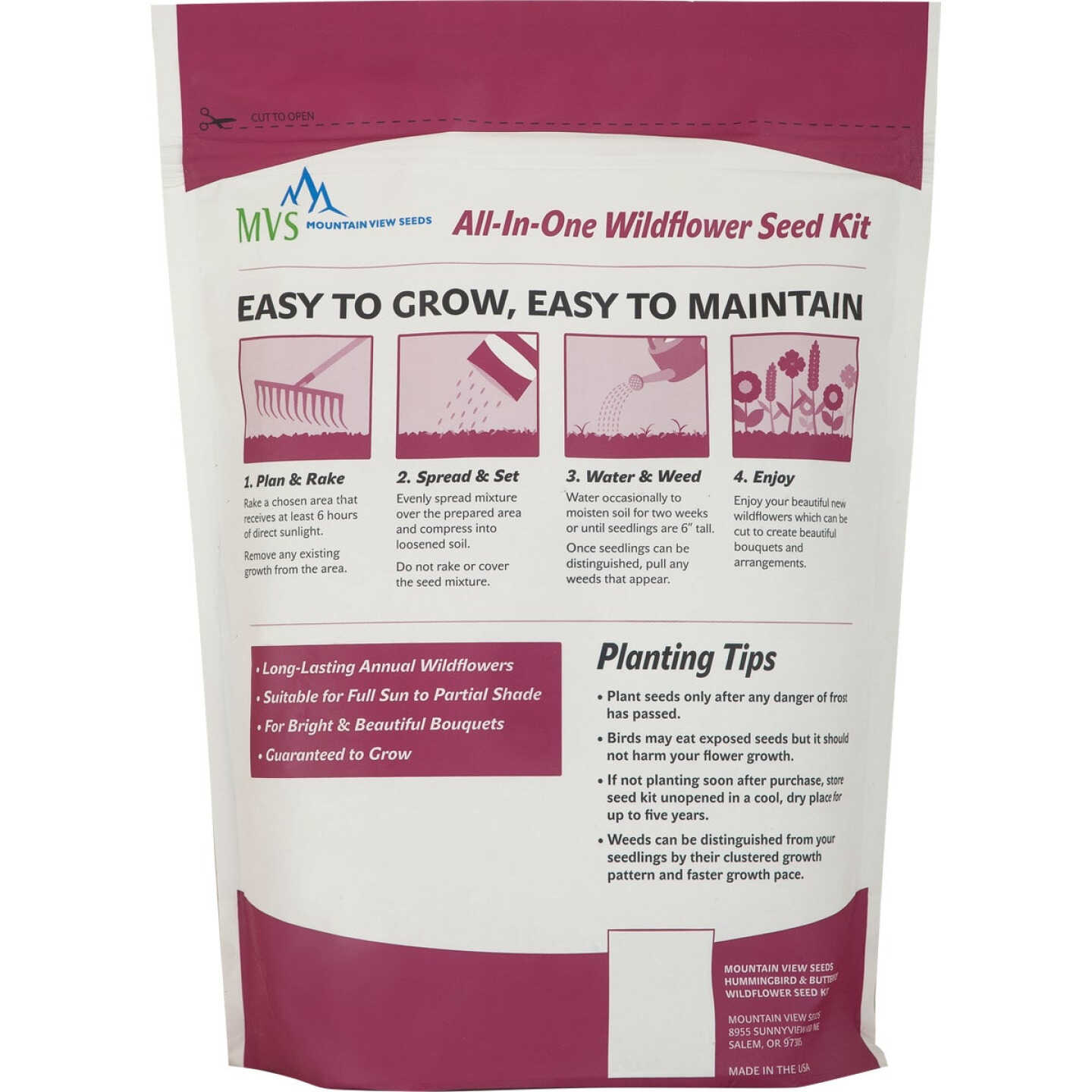 Mountain View Seeds 2 Lb. 700 Sq. Ft. Coverage Hummingbird & Butterfly Wildflower Seed Mix Image 2