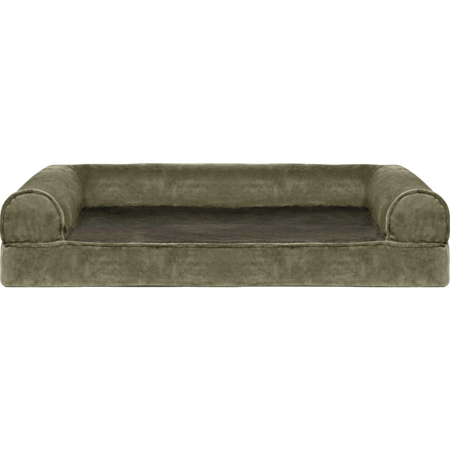 FurHaven Medium Faux Fur & Velvet Orthopedic Sofa Dog Bed Image 1