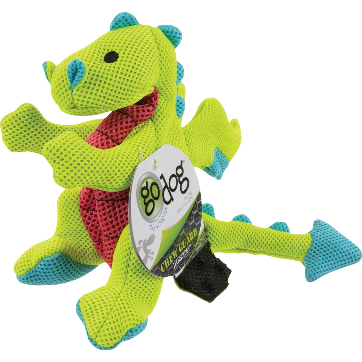 goDog Dragons Small Green Squeaky Plush Dog Toy Image 3
