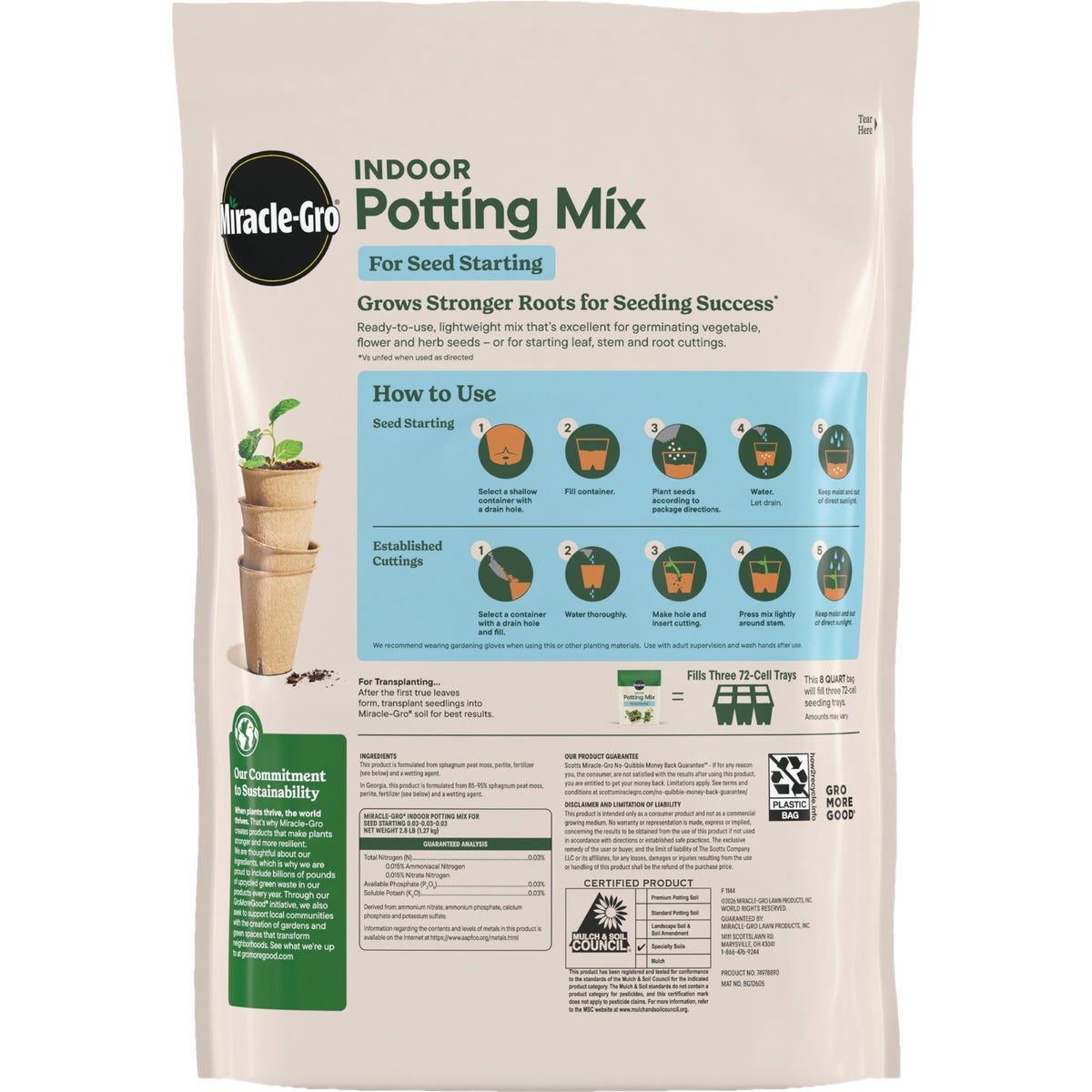 Miracle-Gro 8 Qt. Indoor Seed Starting Potting Mix Image 2