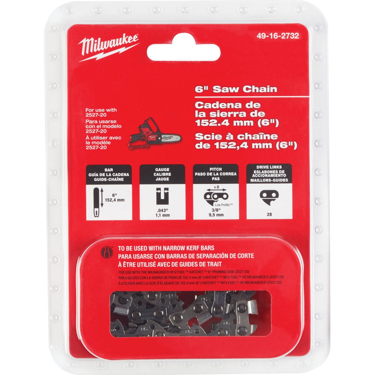 Milwaukee 6 In. Saw Chain Image 1