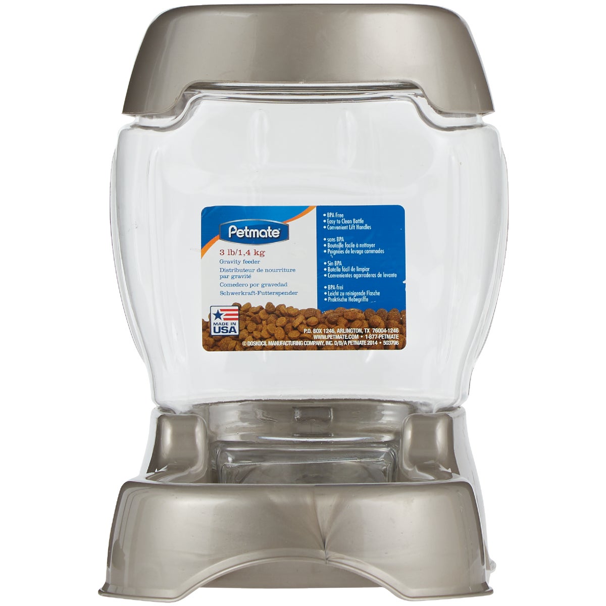 Petmate Pet Caf 3 Lb. PET Plastic Pearl Tan Automatic Pet Feeder Image 2