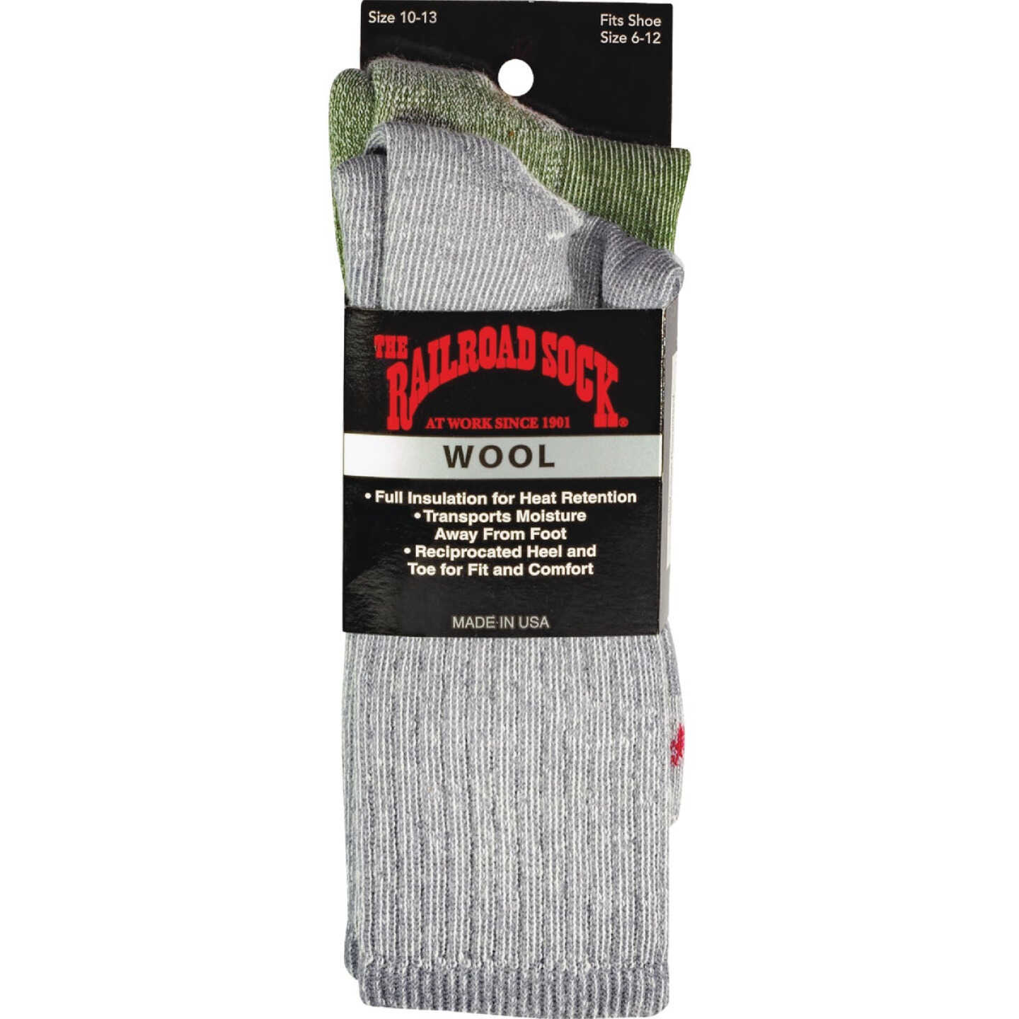 Railroad Sock Men's Merino/Acrylic Blend Crew Sock (2-Pack) Image 4