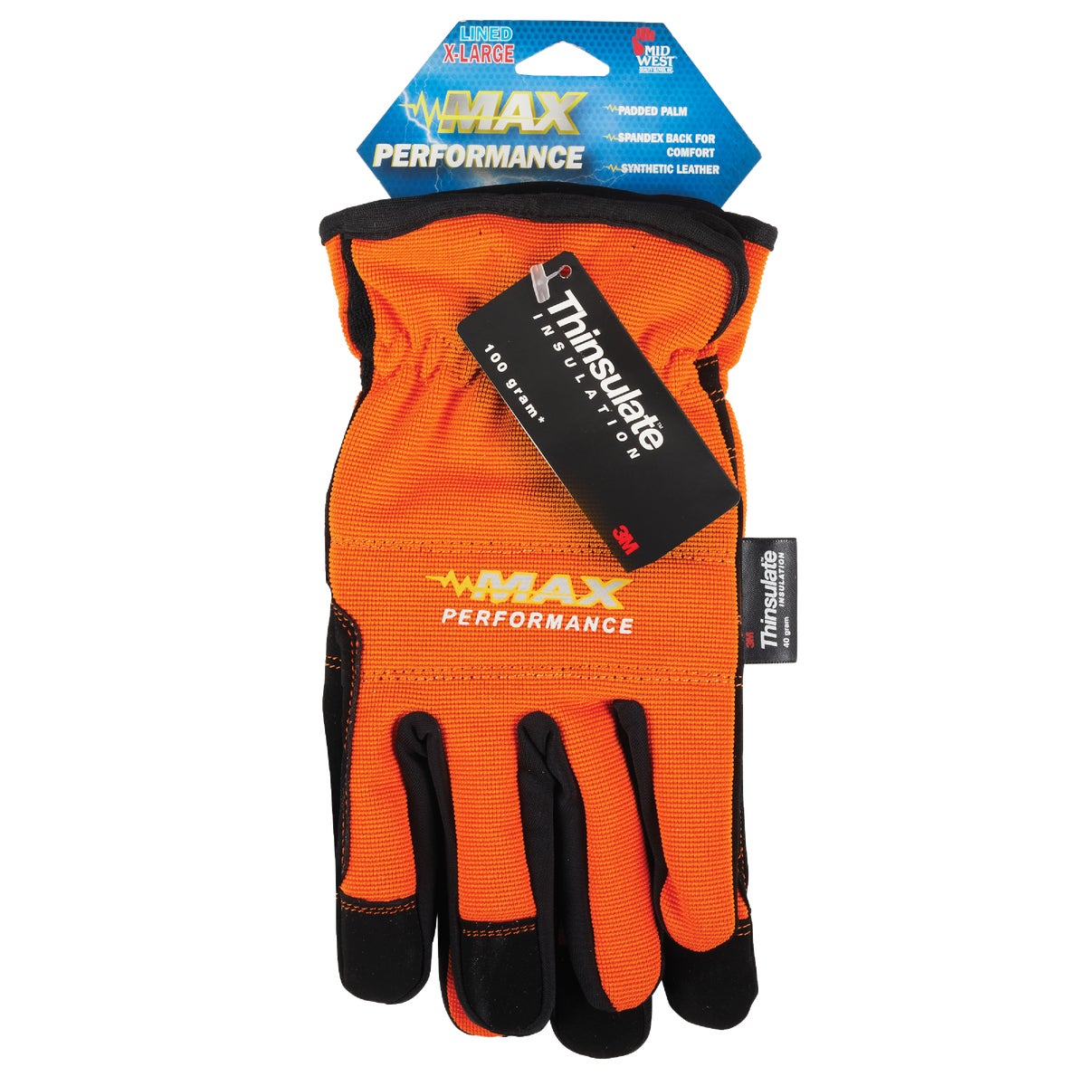 Midwest Gloves & Gear Max Performance Men's XL Thinsulate Lined Work Glove Image 1