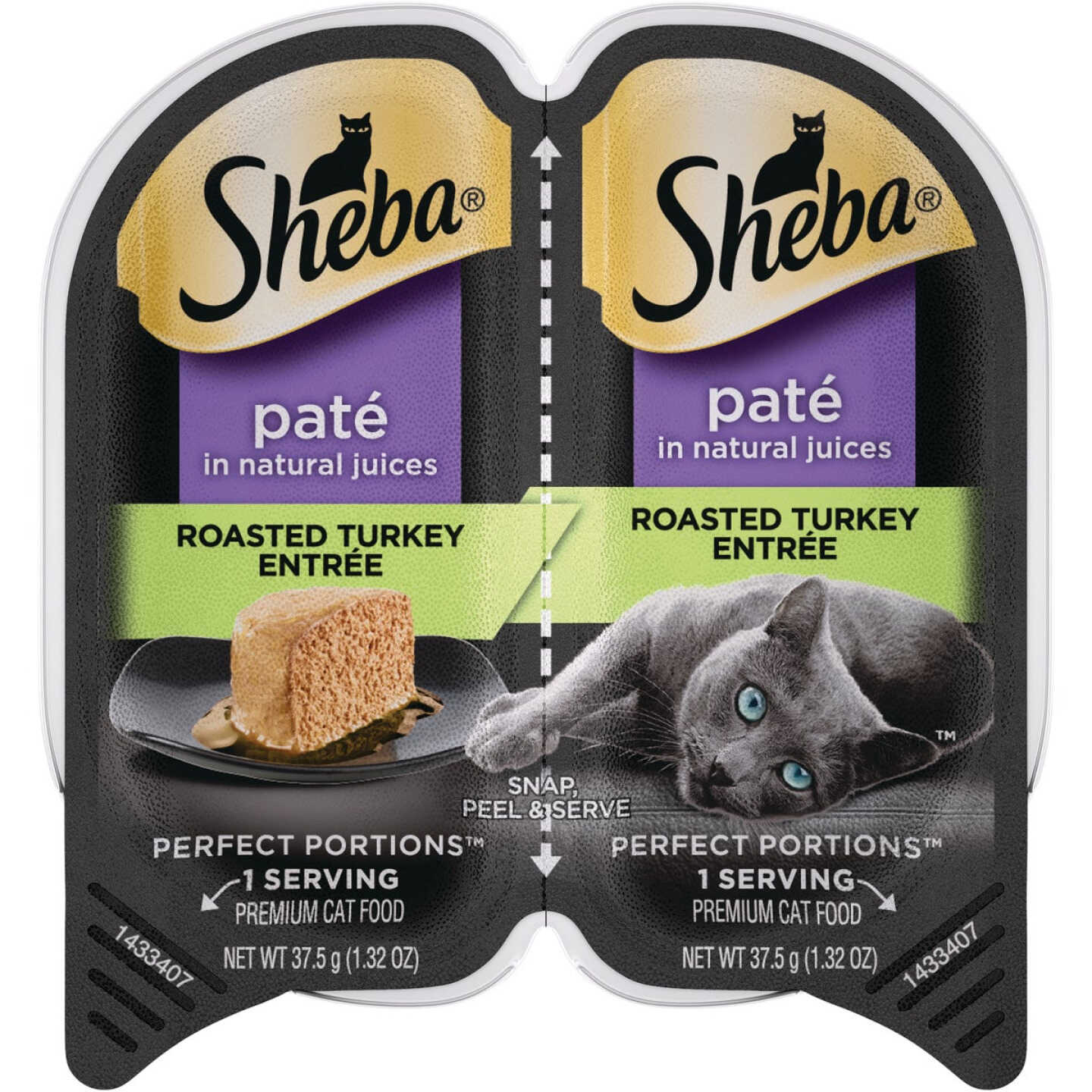 Sheba Perfect Portions Pate 2.6 Oz. Adult Roasted Turkey Wet Cat Food Image 1