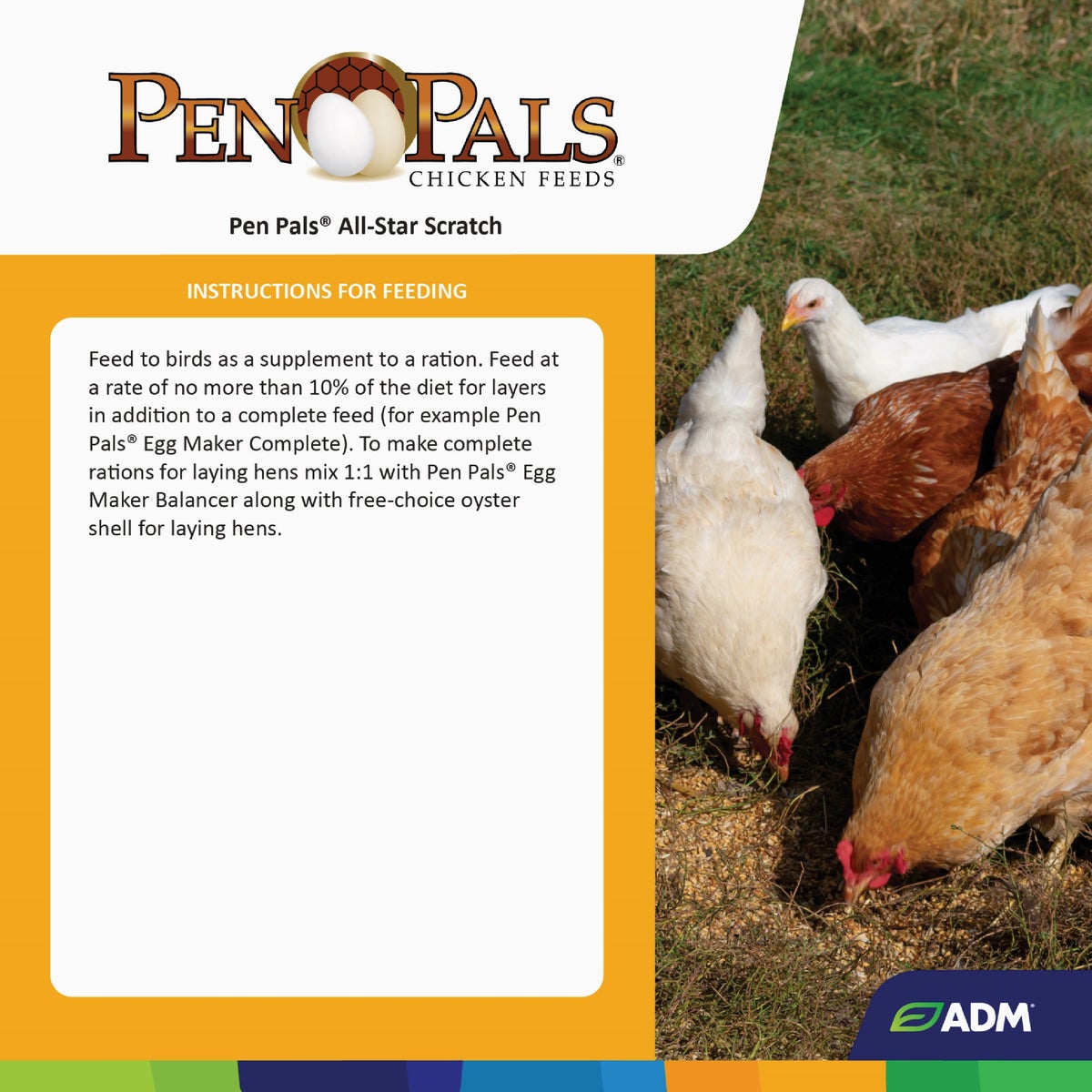 ADM Pen Pals 50 Lb. All-Star Scratch Poultry Grain Mix Image 3