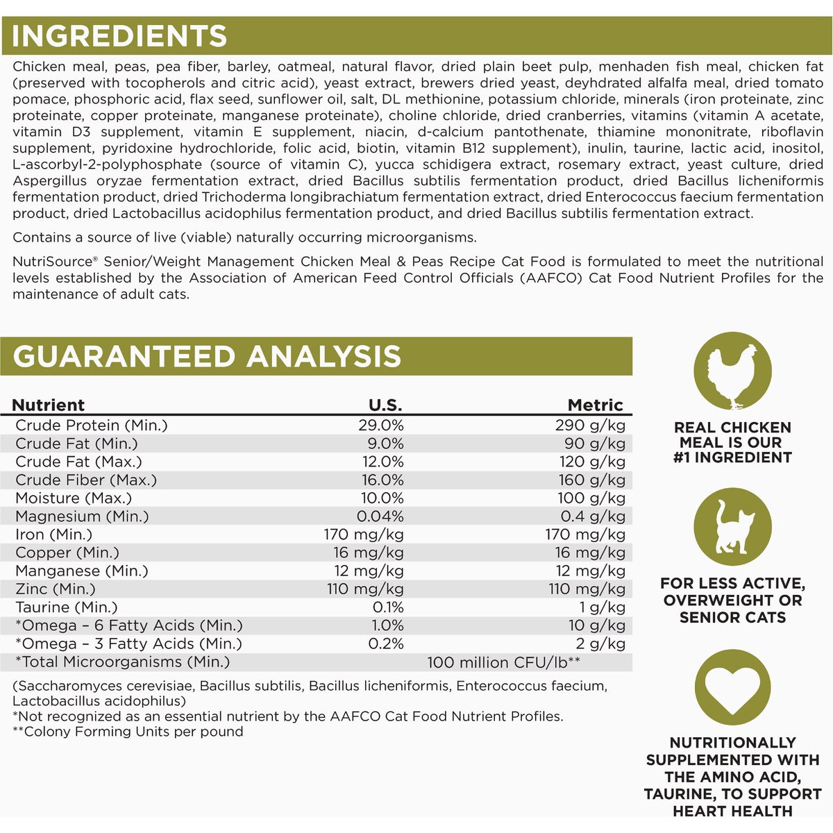 NutriSource 12 Lb. Chicken & Rice Dry Senior Cat Food Image 5