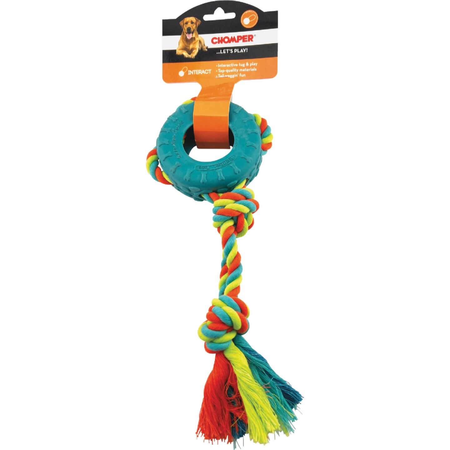 Boss Pet Chomper Tredz Rubber Tire & Rope Tug Image 2