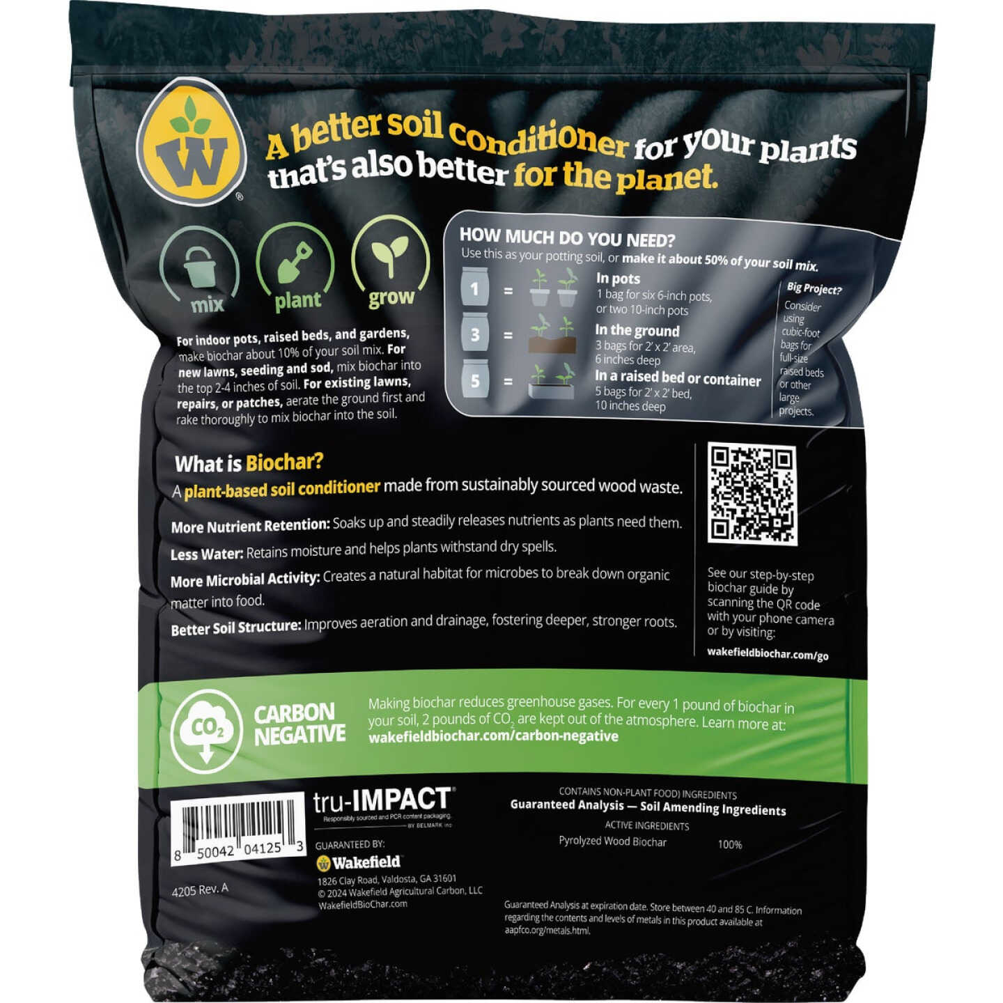 Wakefield Biochar 2 Qt. Premium Plant-Based Soil Conditioner Image 2