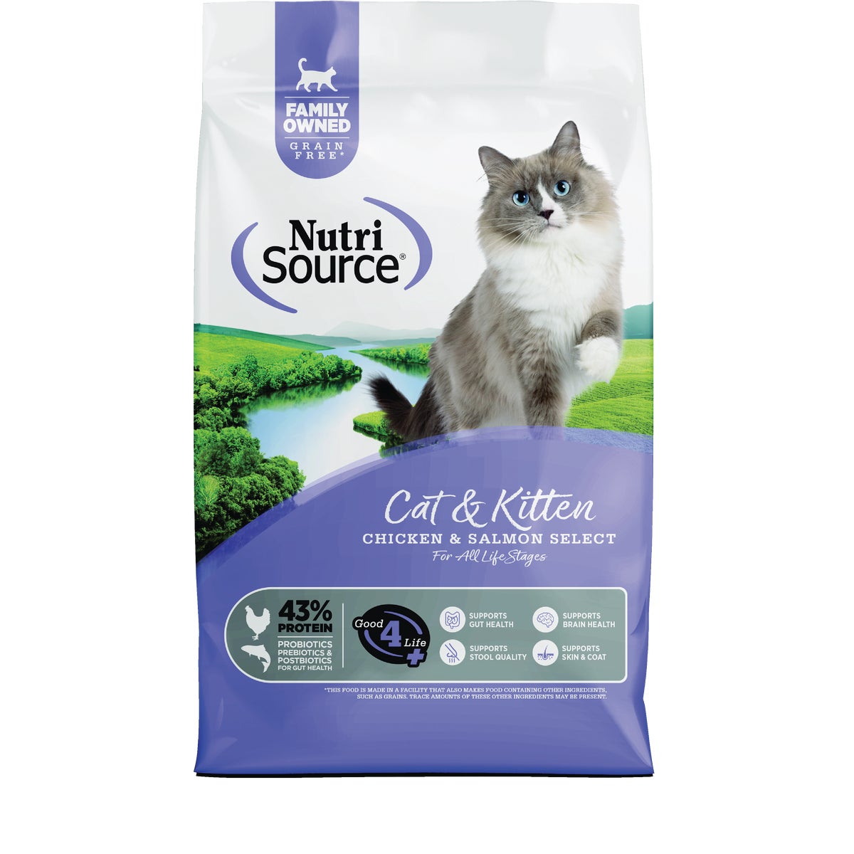 NutriSource 12 Lb. Chicken & Salmon Grain Free Dry Cat & Kitten Food