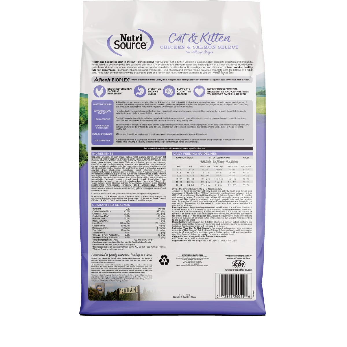 NutriSource 12 Lb. Chicken & Salmon Grain Free Dry Cat & Kitten Food Image 7