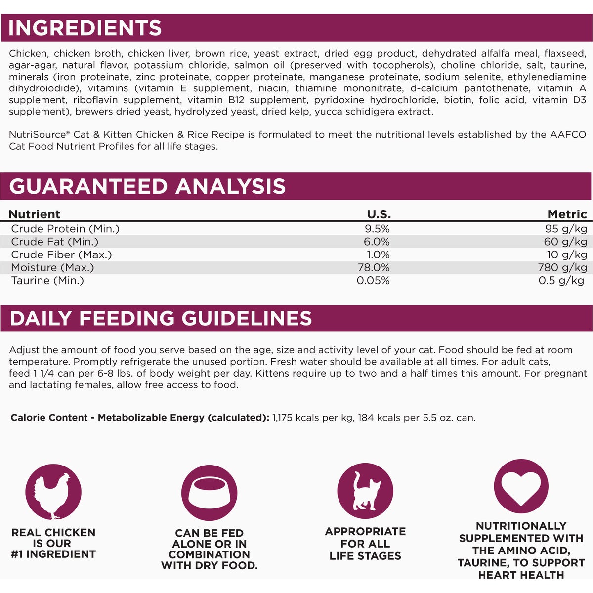 NutriSource 5.5 Oz. Chicken & Rice Recipe Cat Food Image 2