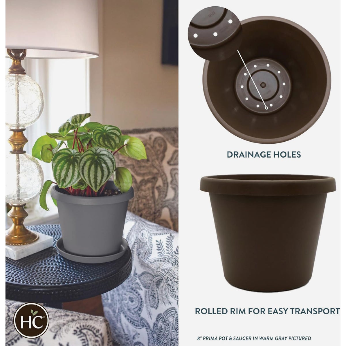 HC Companies 6 In. Black Classic Planter Image 2