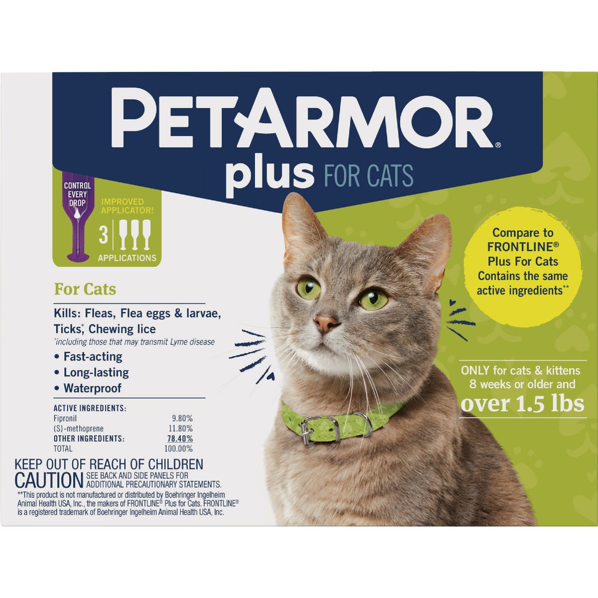 PetArmor Plus For Cats Flea & Tick Topical Treatment (3-Pack)
