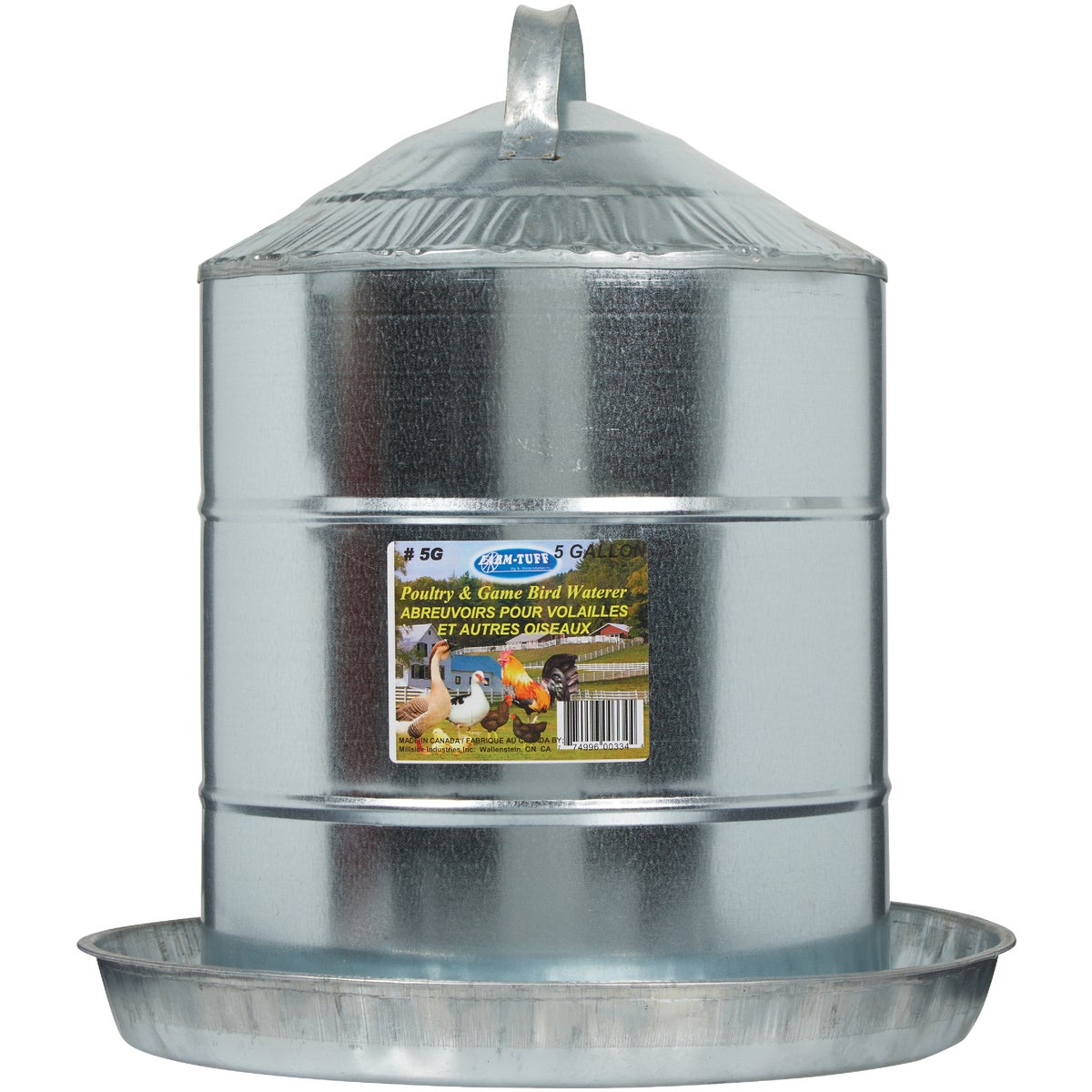 Farm-Tuff 5 Gal. Galvanized Poultry Fountain Image 2