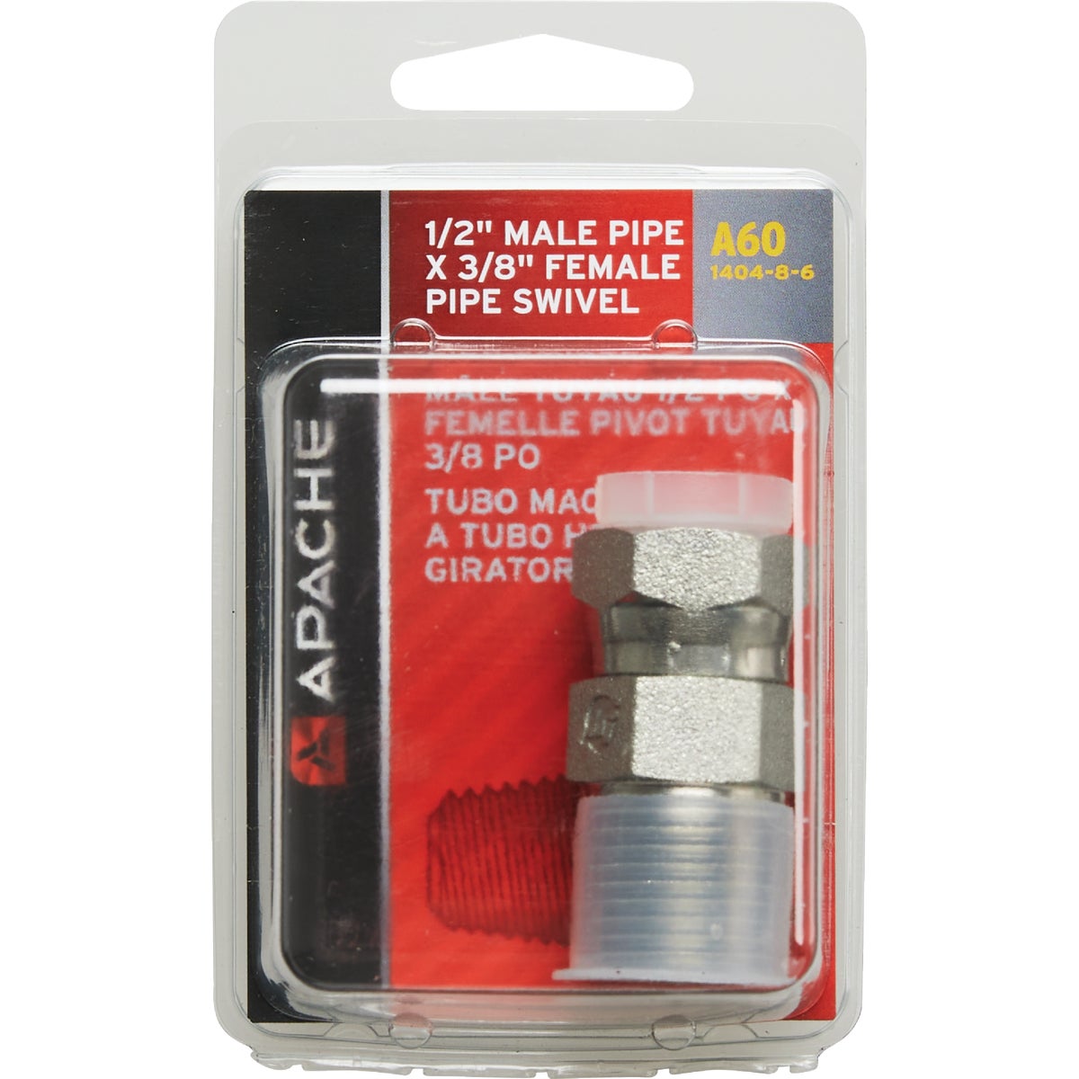 Apache 1/2 In. Male Pipe x 3/8 In. Female Pipe Swivel Hydraulic Hose Adapter Image 2