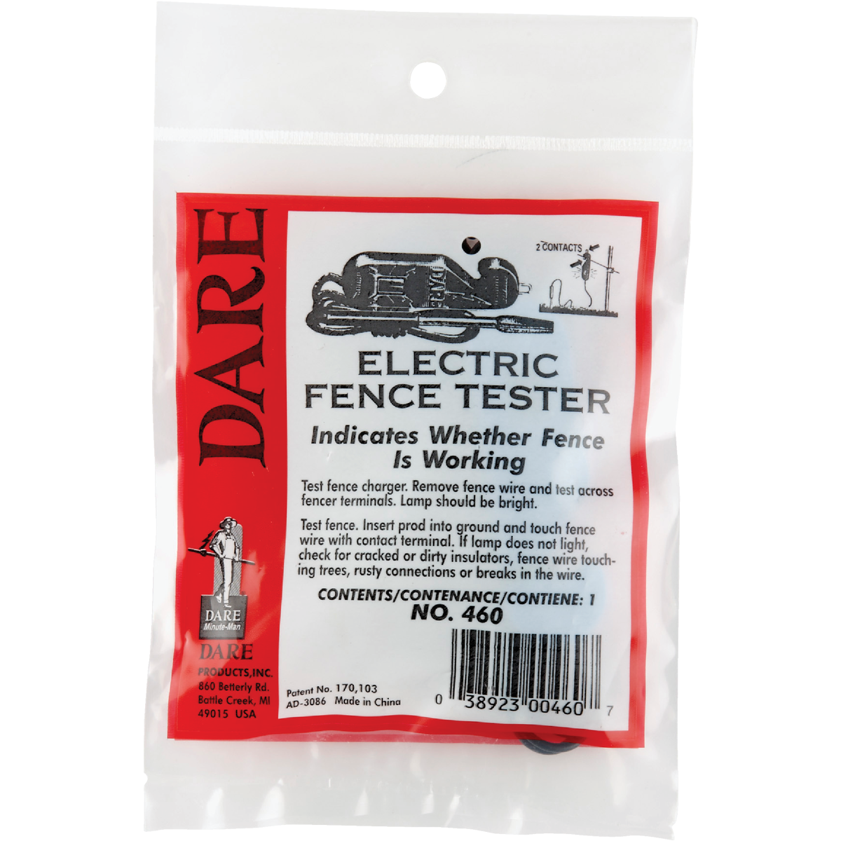 Dare Single Lamp 1 In. W. x 4 In. H. Electric Fence Tester Image 2