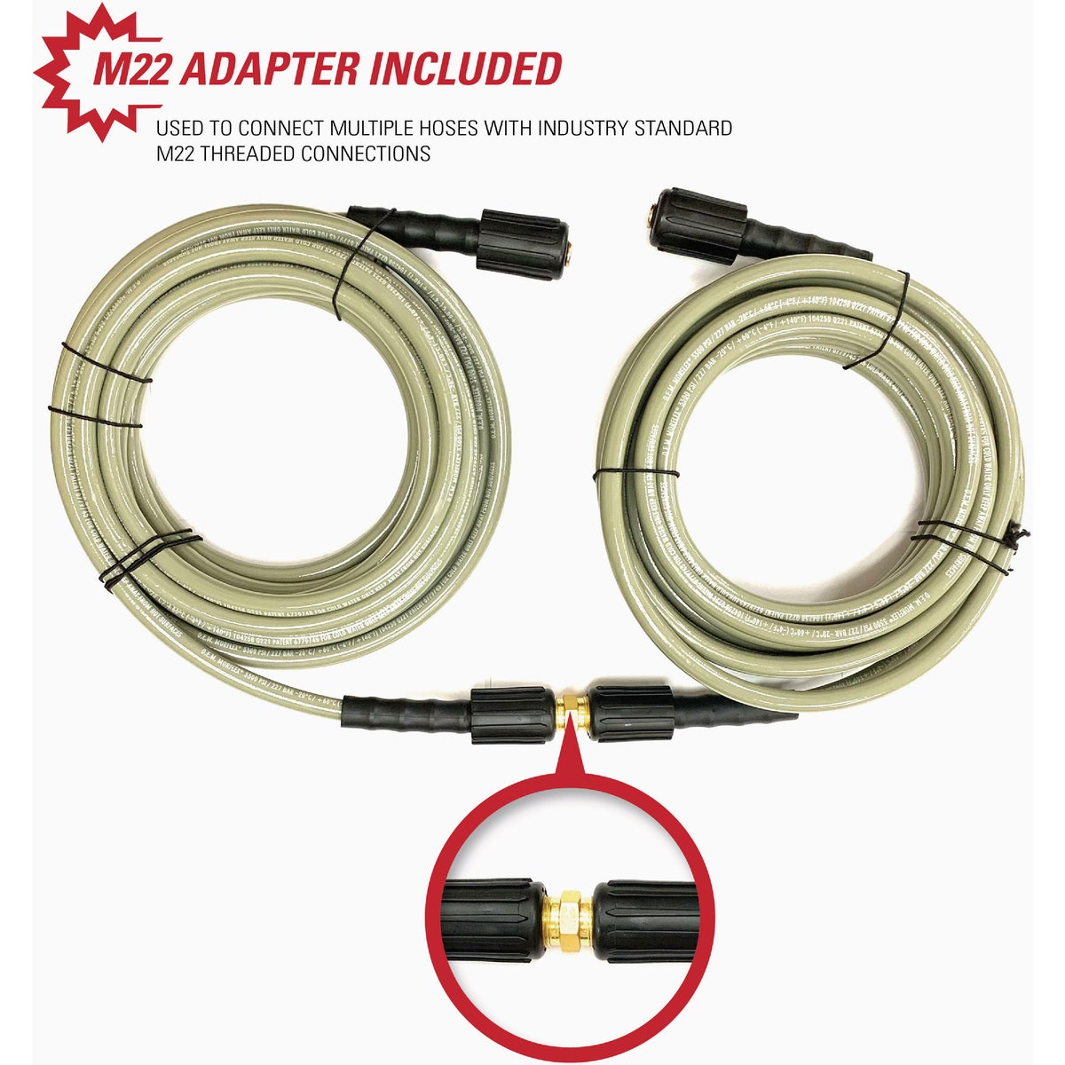 Simpson MorFlex Series 1/4 In. x 25 Ft. 3300 PSI Cold Water Pressure Washer Hose Image 4