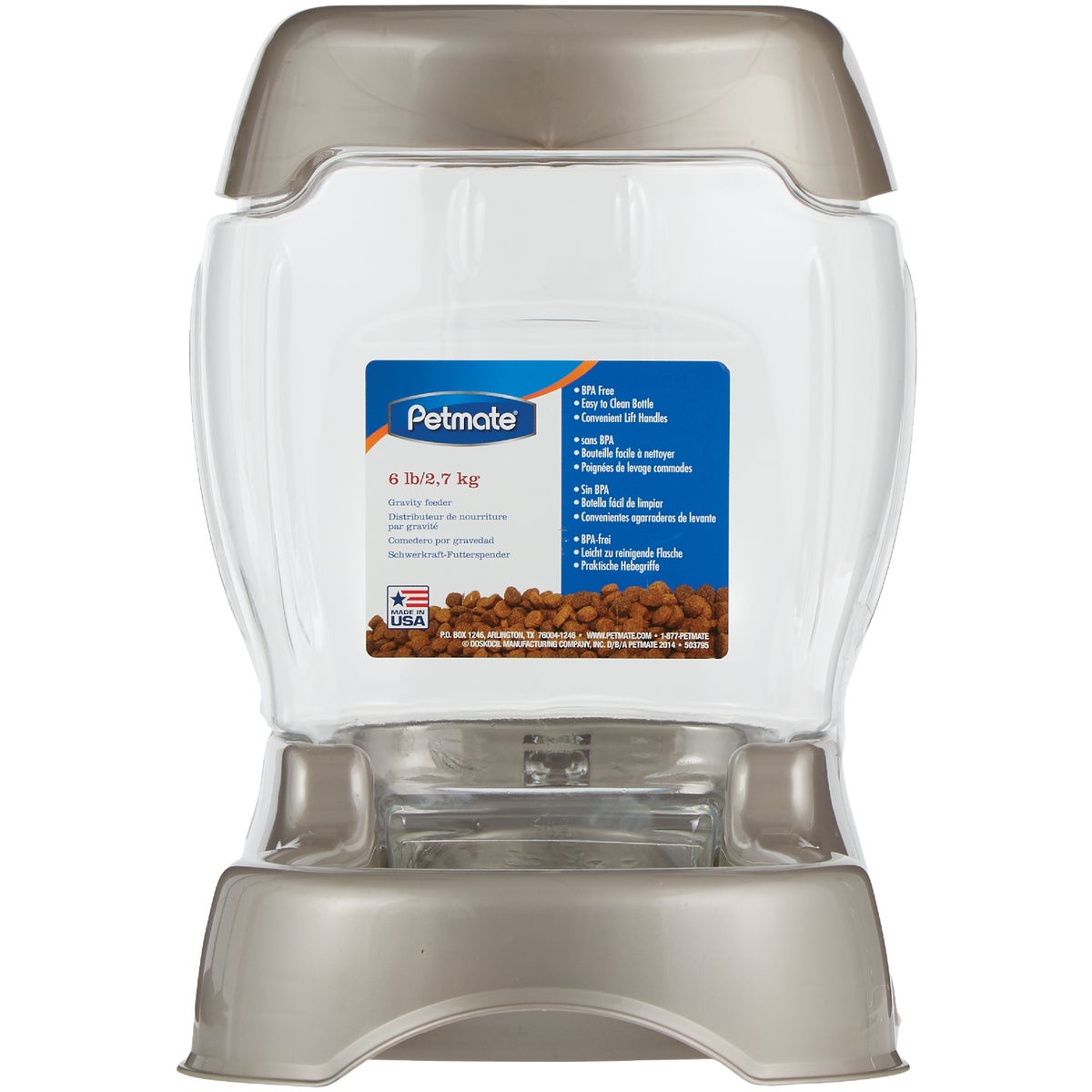 Petmate Pet Caf 6 Lb. PET Plastic Pearl Tan Automatic Pet Feeder Image 2